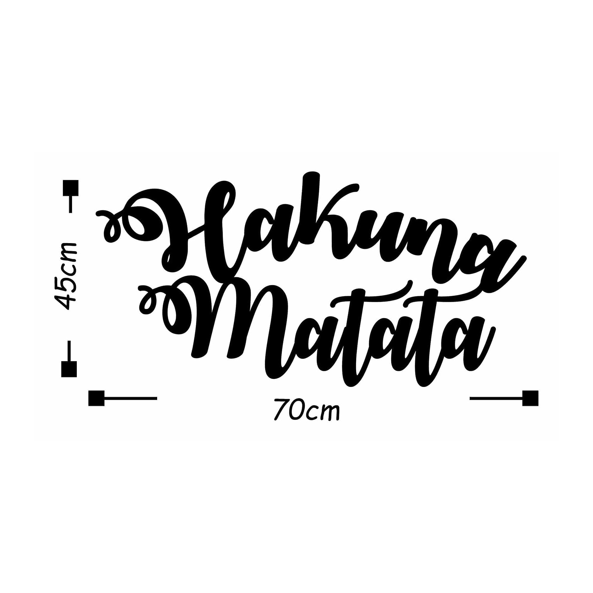 Decoratiune perete HAKUNA MATATA, negru, metal, 70x45 cm