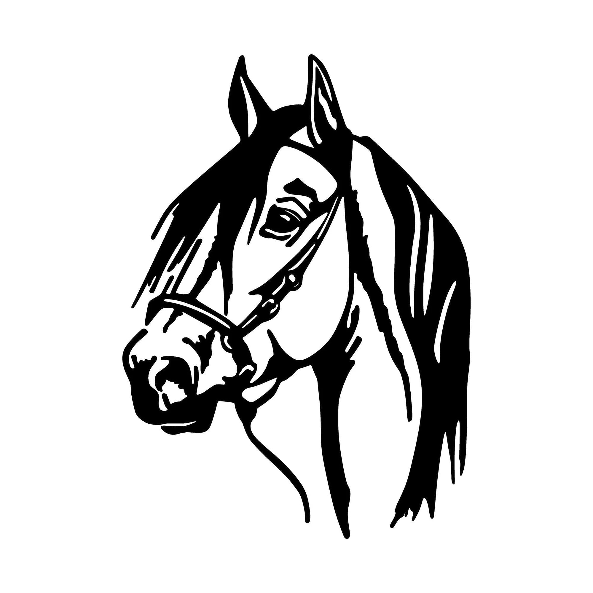 Decoratiune perete HORSE HEAD, negru, metal, 40x55 cm