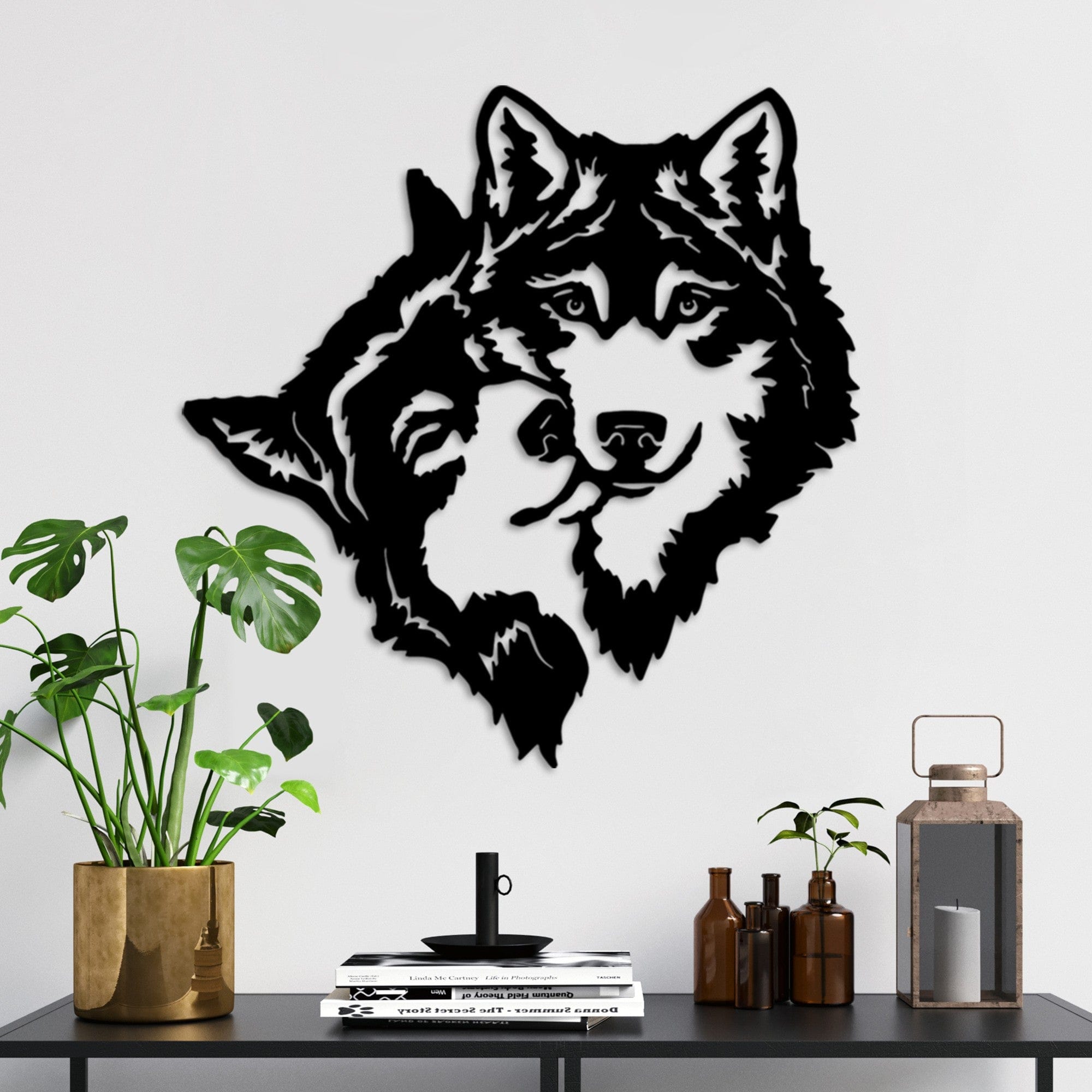 Decoratiune perete ITS LOVE, negru, metal, 54x54 cm