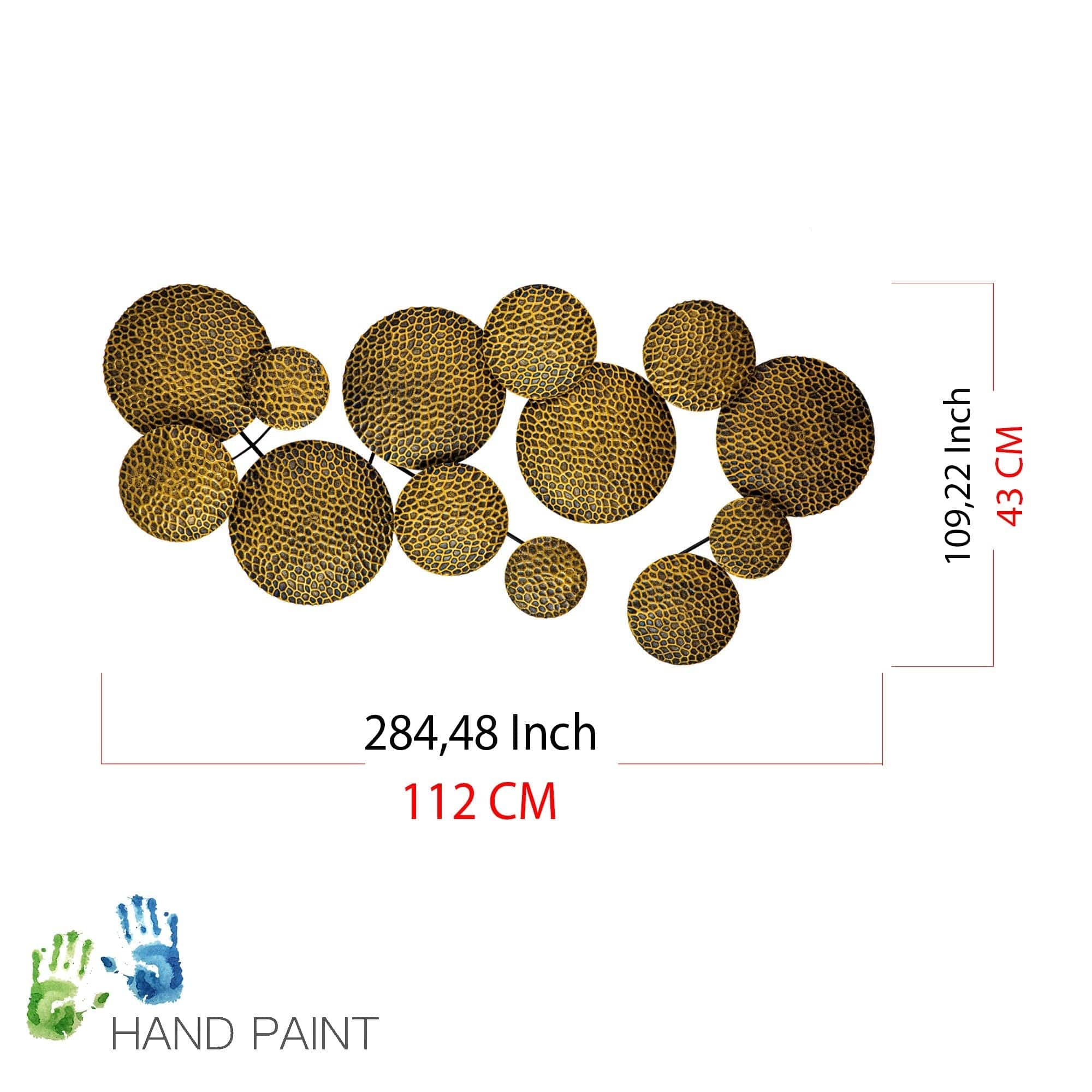 Decoratiune perete LEGEND 2, auriu, metal, 112x11x43 cm