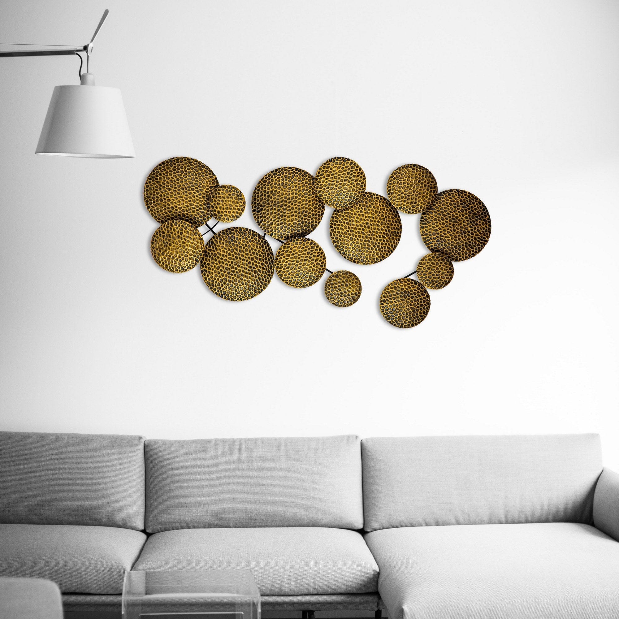 Decoratiune perete LEGEND 2, auriu, metal, 112x11x43 cm