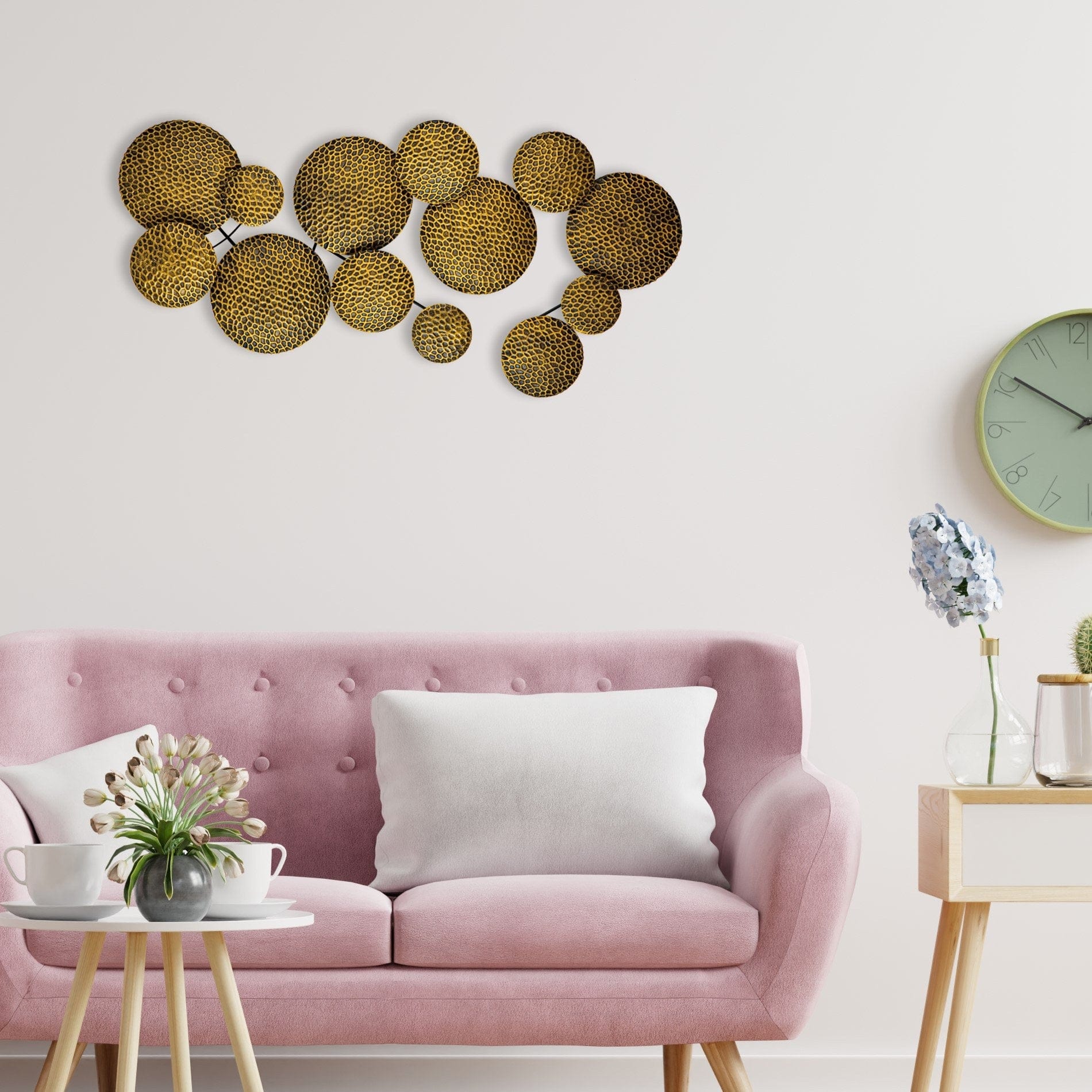 Decoratiune perete LEGEND 2, auriu, metal, 112x11x43 cm