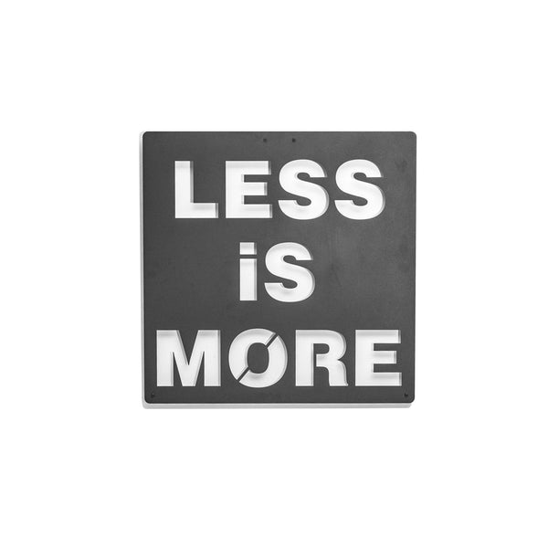 Decoratiune perete LESS IS MORE, gri inchis, metal, 50x50 cm