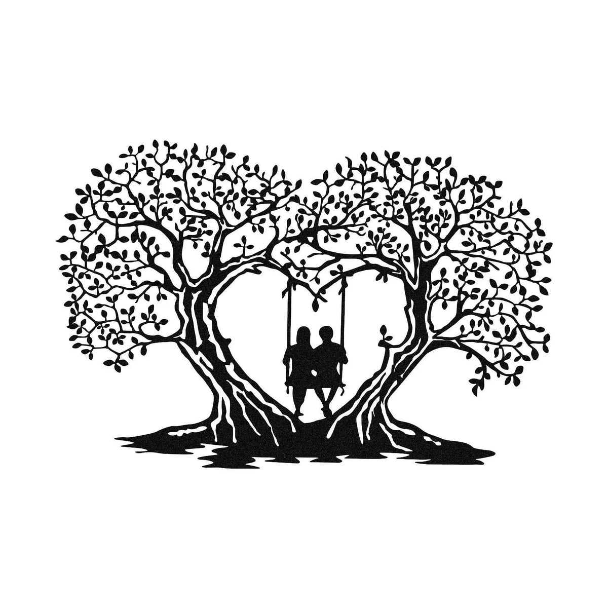 Decoratiune perete LOVE, negru, metal, 65x43 cm