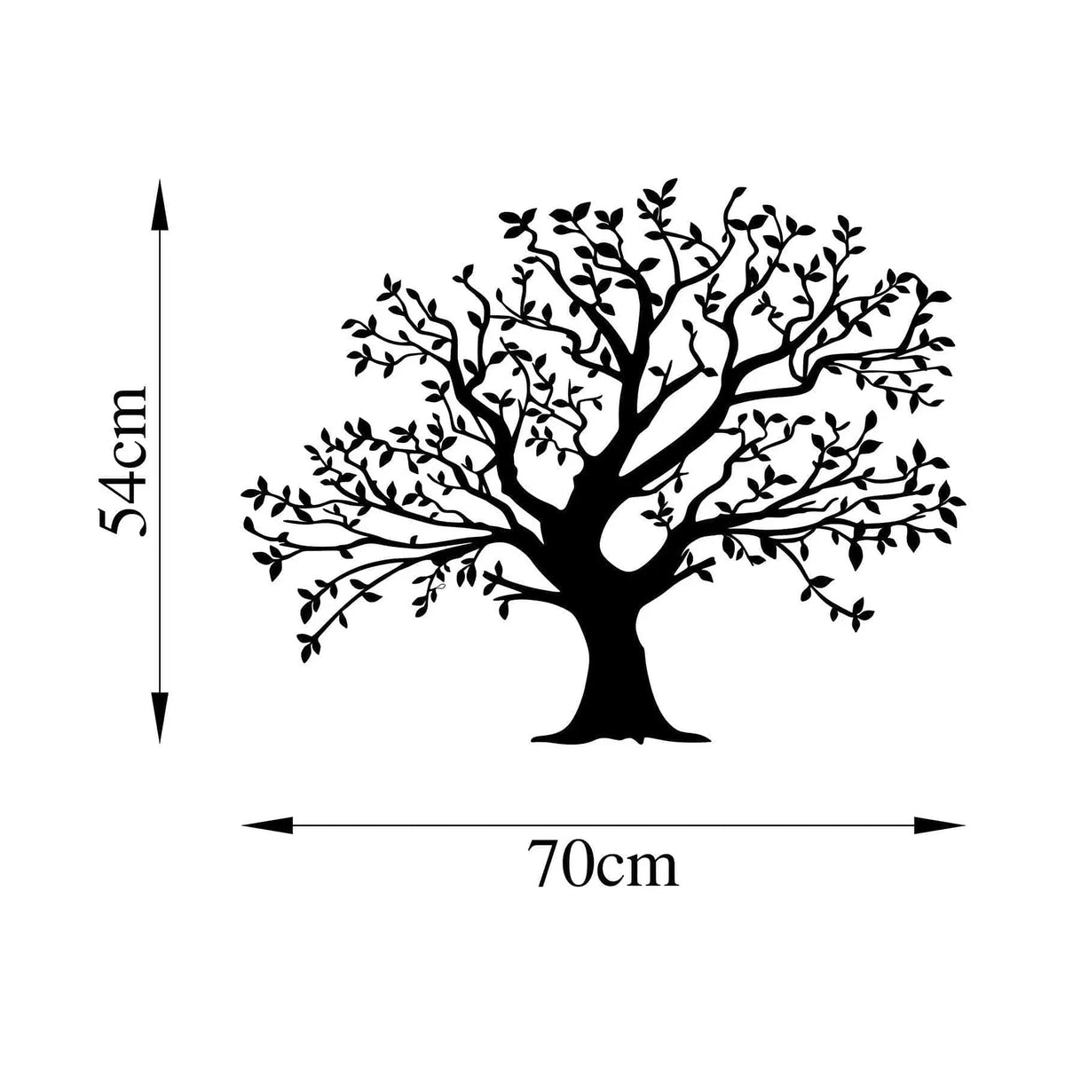 Decoratiune perete MONUMENTAL TREE-515, negru, metal, 70x54 cm