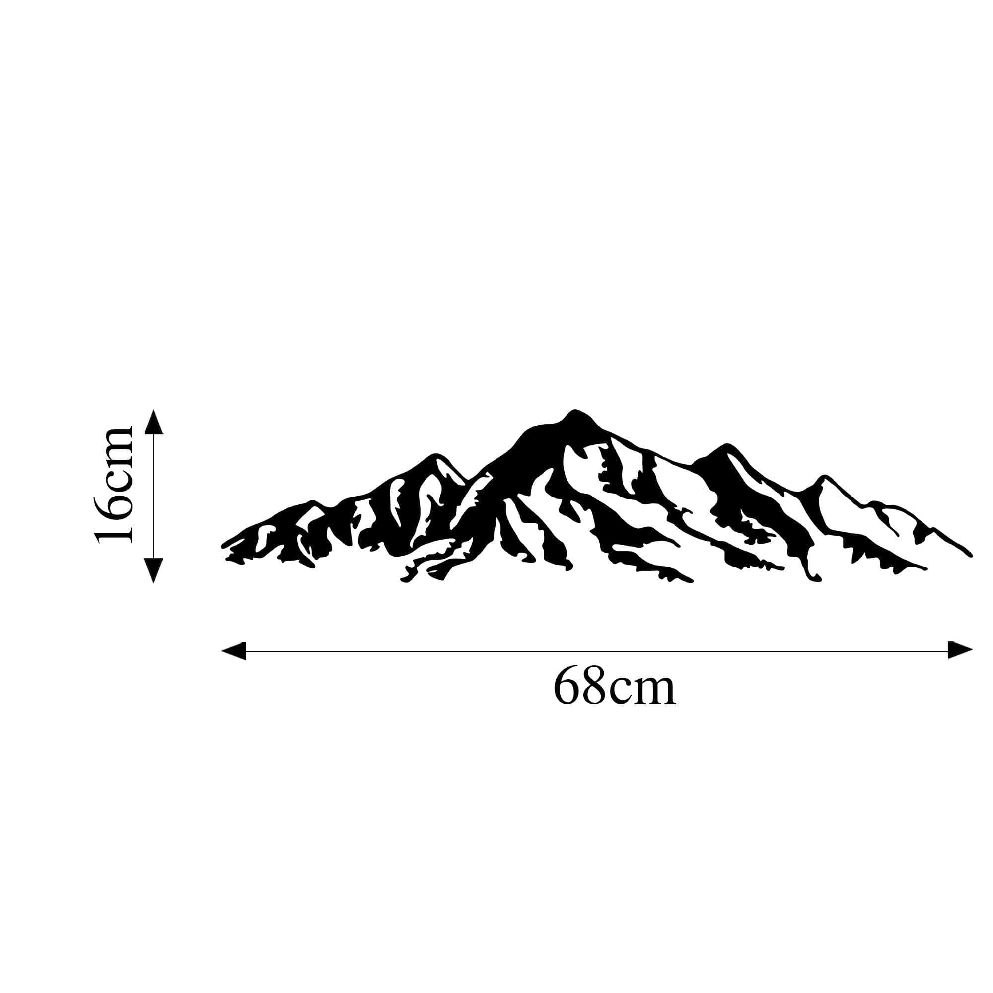 Decoratiune perete MOUNTAIN- 285, negru, metal, 68x16 cm