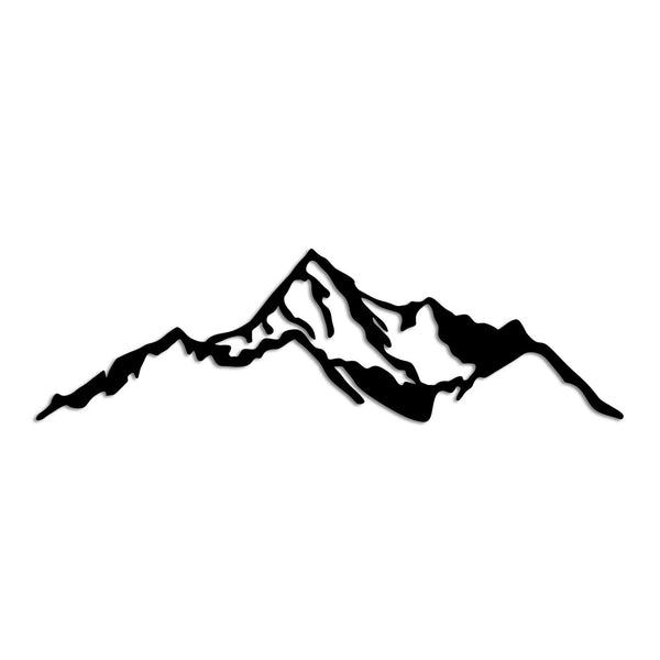 Decoratiune perete MOUNTAIN-9, negru, metal, 67x20 cm