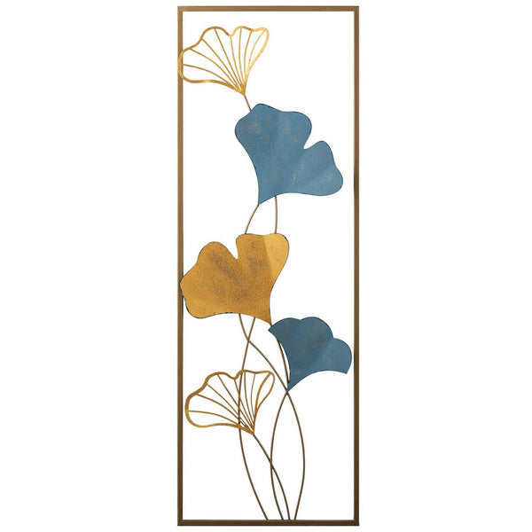 Decoratiune perete NADIDE-2, auriu/albastru, metal, 32x90 cm