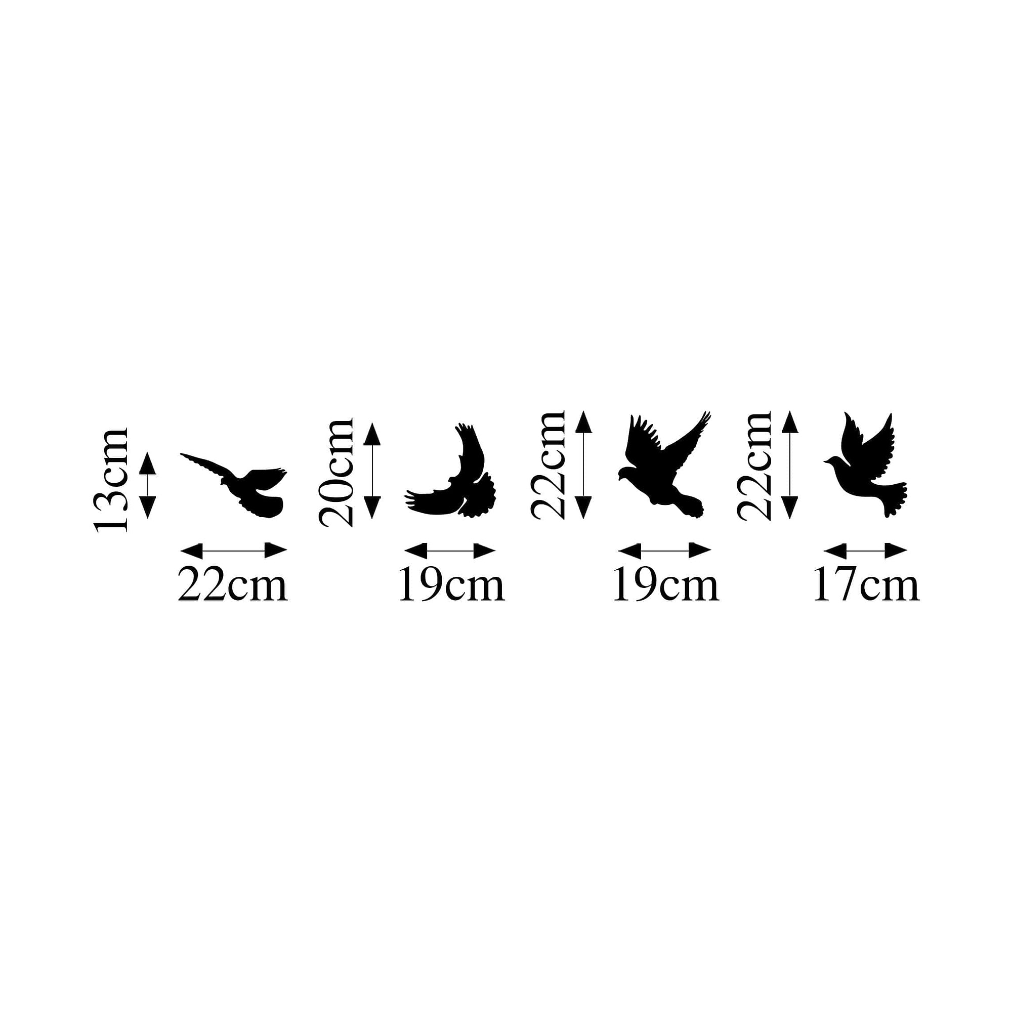 Decoratiune perete PIGEONS- 293, negru, metal