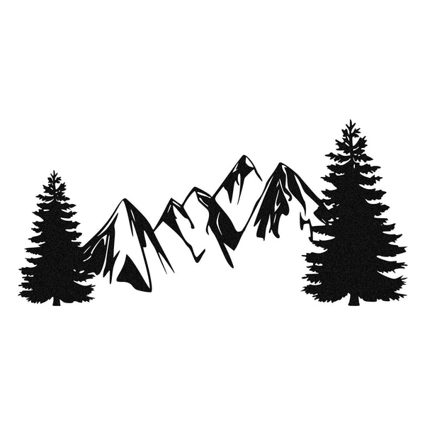 Decoratiune perete PINE, negru, metal, 70x33 cm
