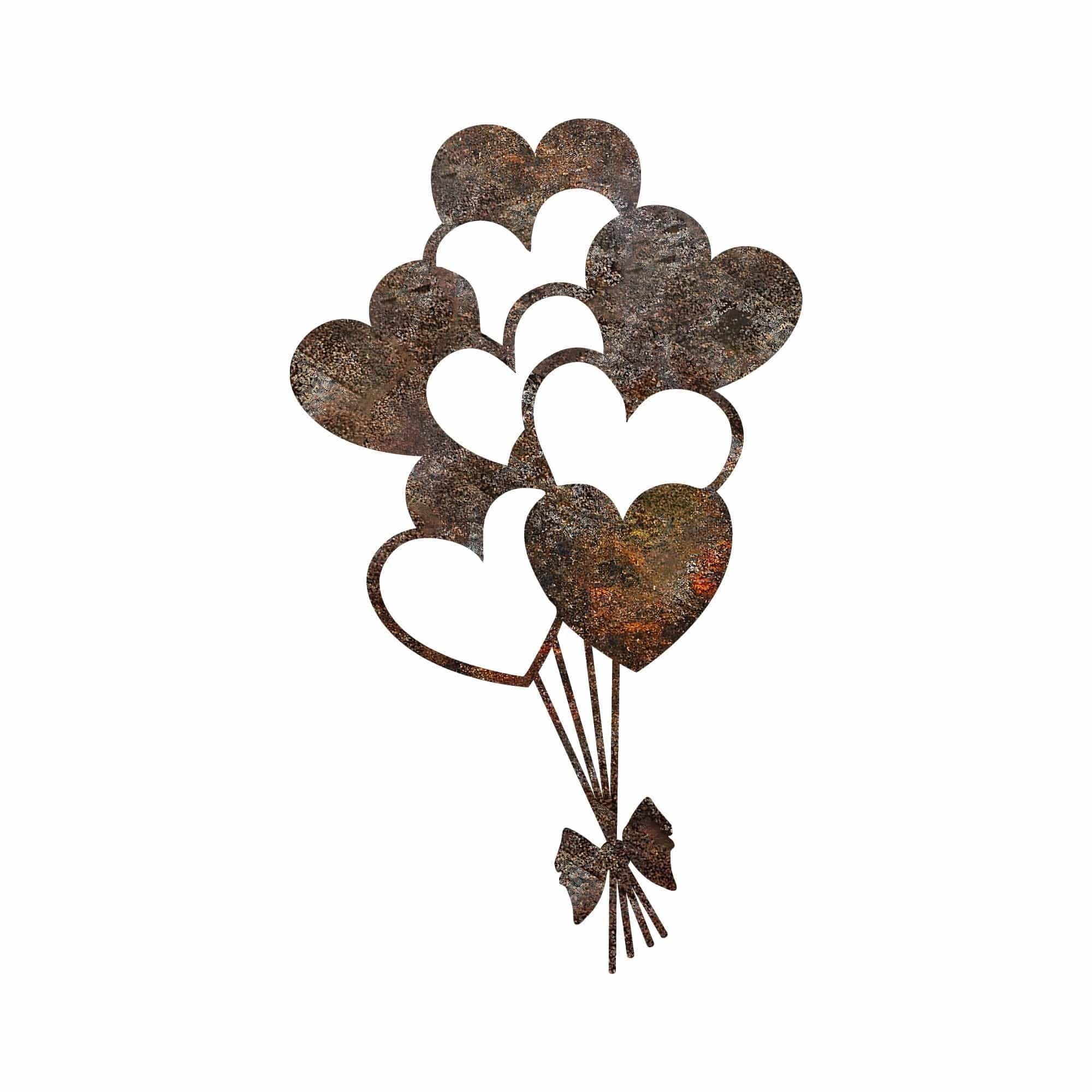 Decoratiune perete RUSTY HEART 1, maro, metal, 21x35 cm