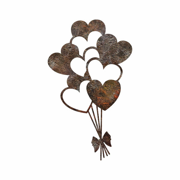 Decoratiune perete RUSTY HEART 1, maro, metal, 21x35 cm