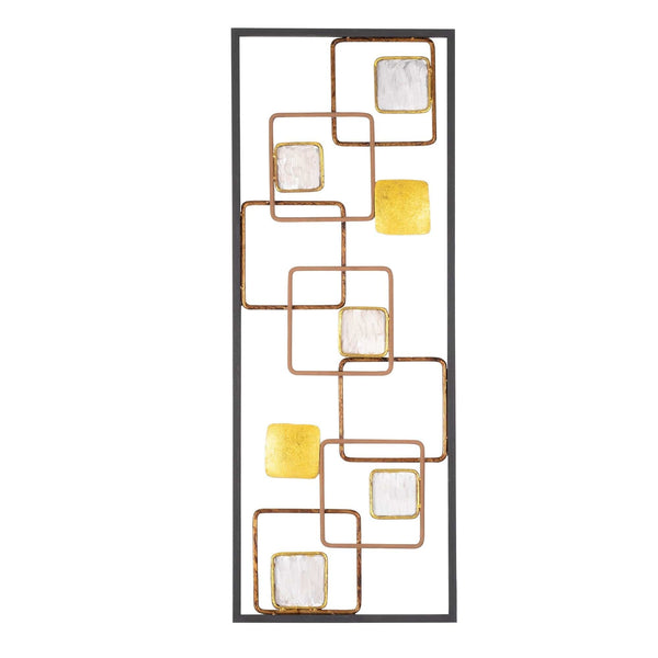 Decoratiune perete SARI YOKUS, auriu/negru, metal, 28x74 cm