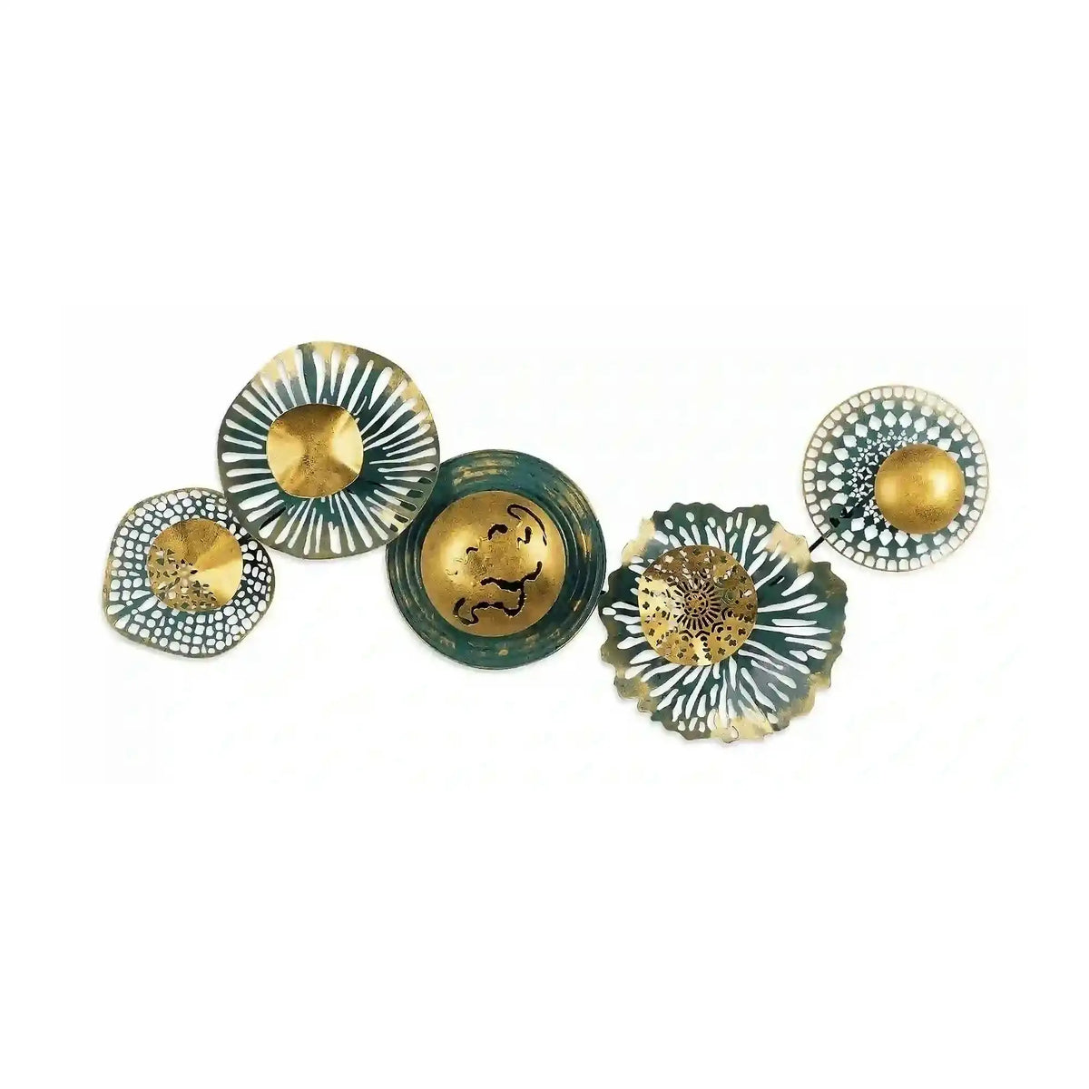 Decoratiune perete SENSUALE, verde/auriu, metal, 100x50 cm