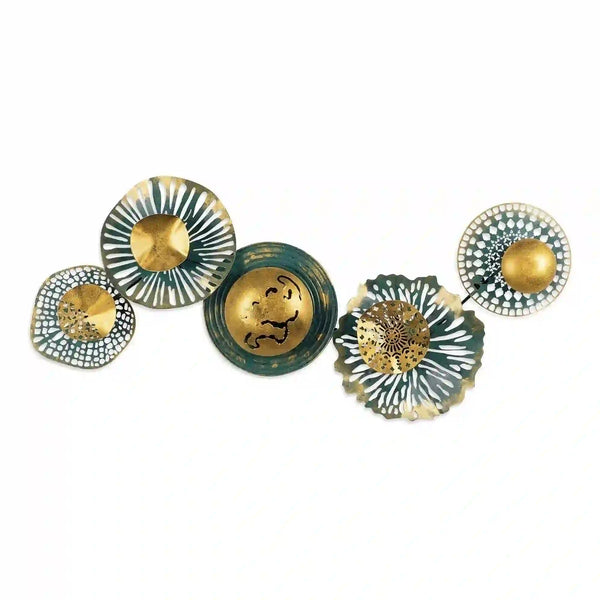 Decoratiune perete SENSUALE, verde/auriu, metal, 100x50 cm