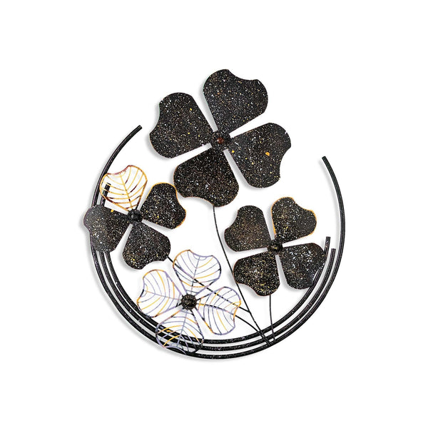 Decoratiune perete SHIHEZI 3, negru/auriu, metal, 50x4x50 cm