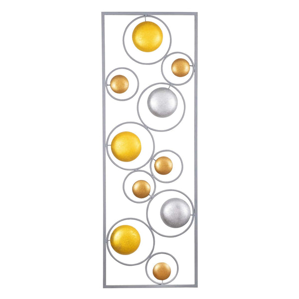 Decoratiune perete SIKAR, auriu/argintiu, metal, 30x92 cm