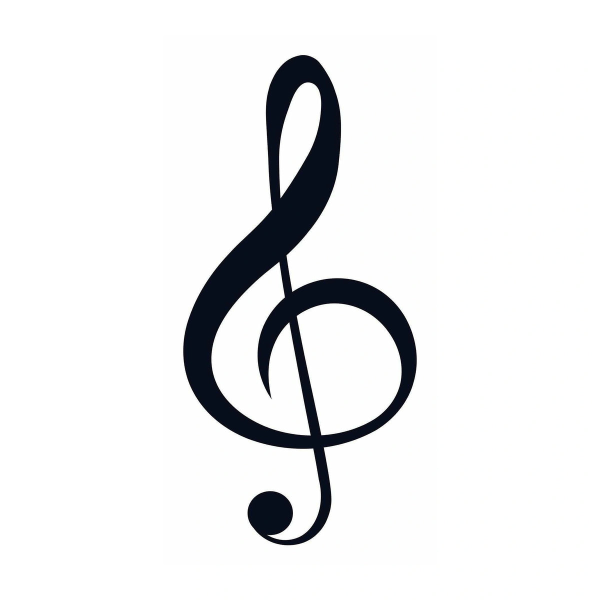 Decoratiune perete TREBLE CLEF, negru, metal, 28x59 cm