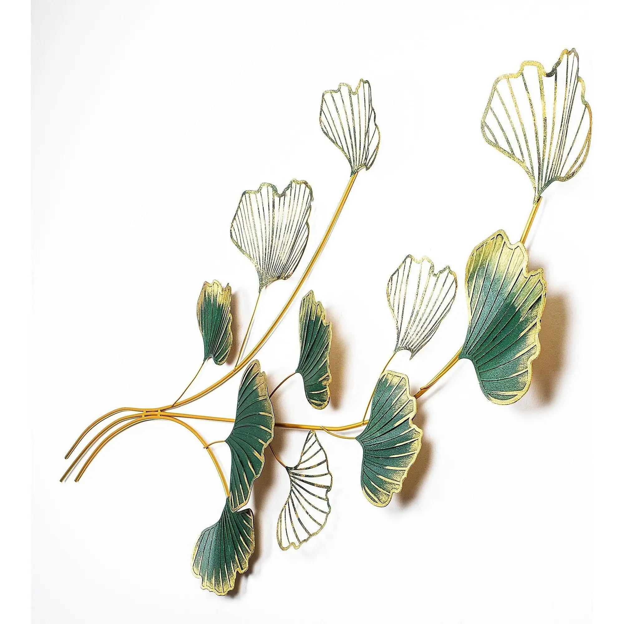 Decoratiune perete YIWU, verde/auriu, metal, 120x4x100 cm