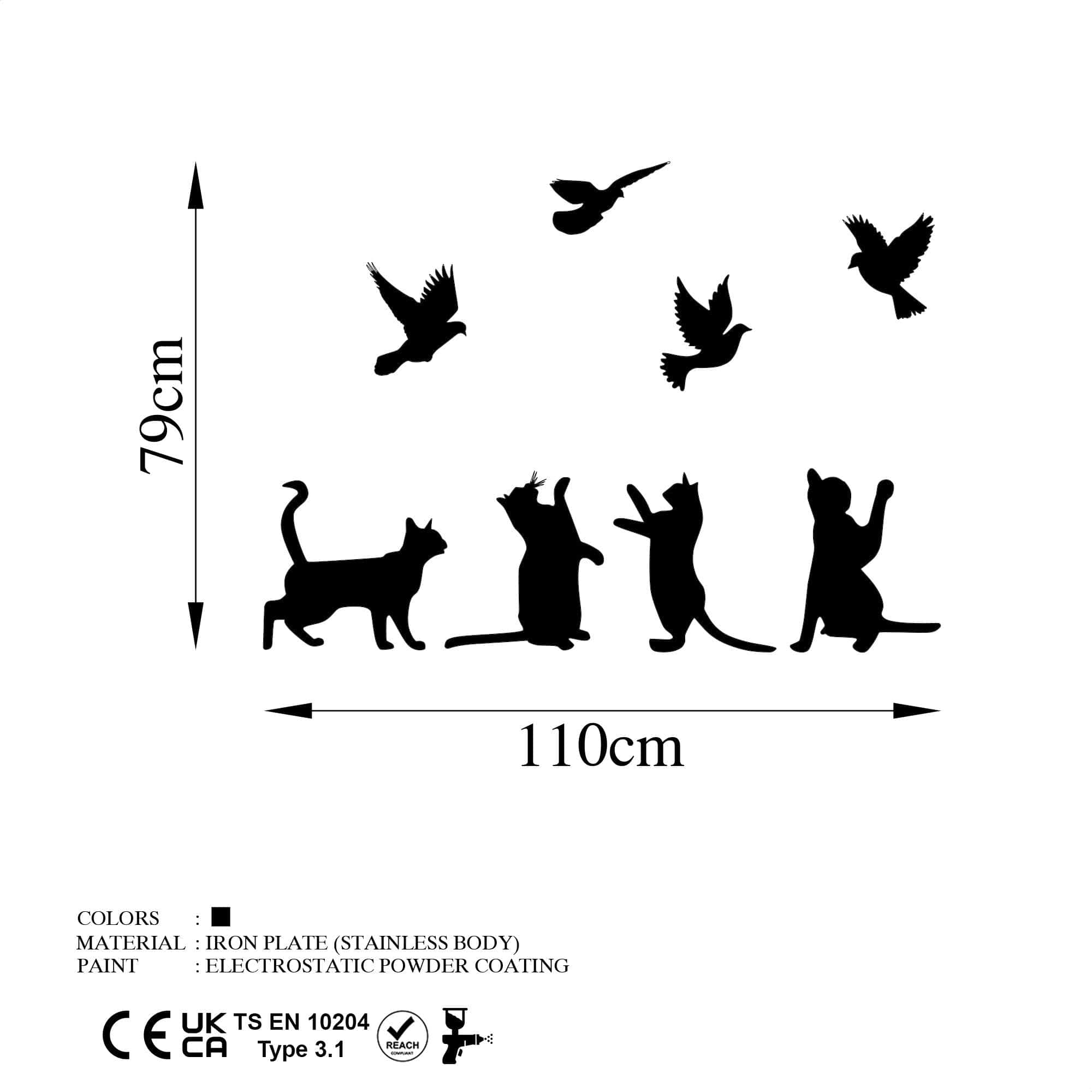 Decoratiuni perete 899SKL2553, negru, metal, 110x79 cm