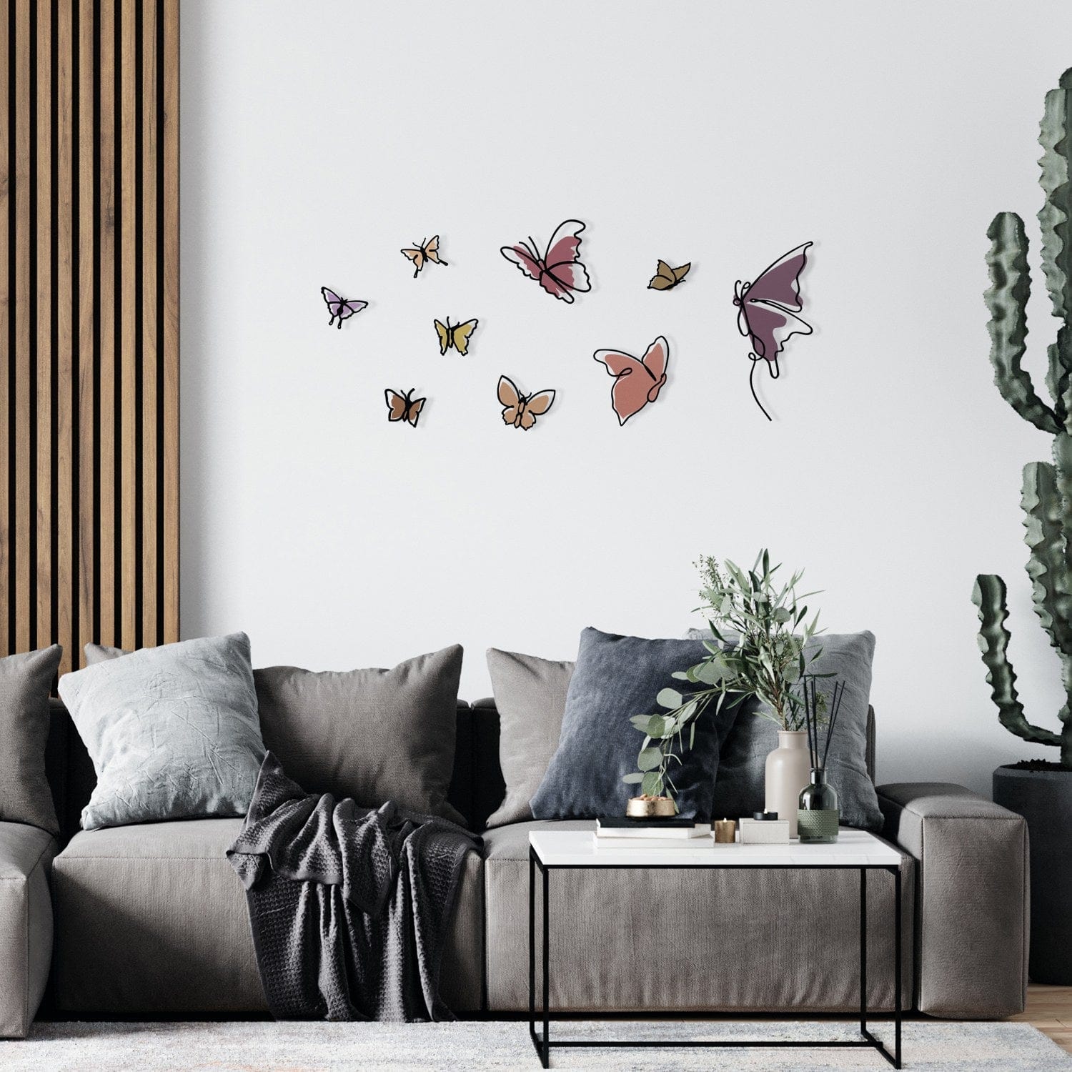 Decoratiuni perete MARVELOUS S1, multicolor, metal/lemn, 142x66 cm