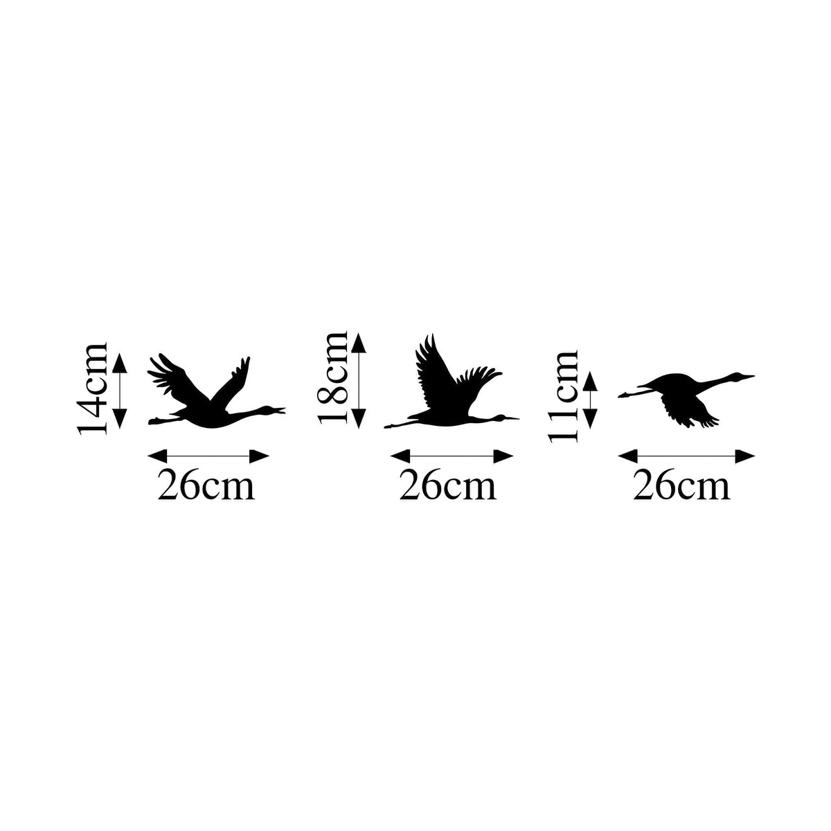Decoratiuni perete MIGRANT BIRDS-302, negru, metal