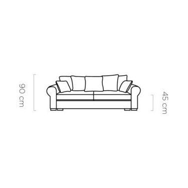 Canapea extensibila Deluxe, stofa catifelata maro inchis - Palladium 5, Gama Premium, cu lada depozitare, 256x106x90 cm