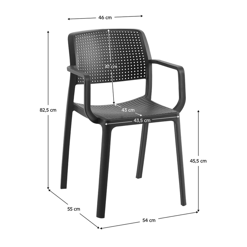 Scaun DENTON, negru, plastic, 54x55x83 cm