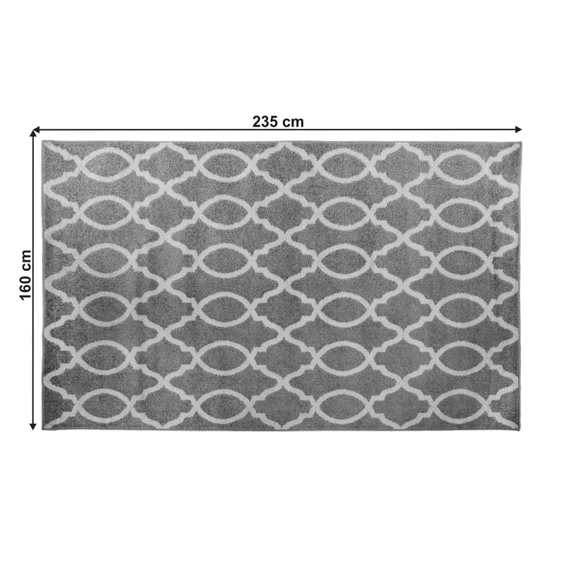 Covor DESTA, 160x235 cm, forma dreptunghiulara, polipropilena, gri deschis/alb
