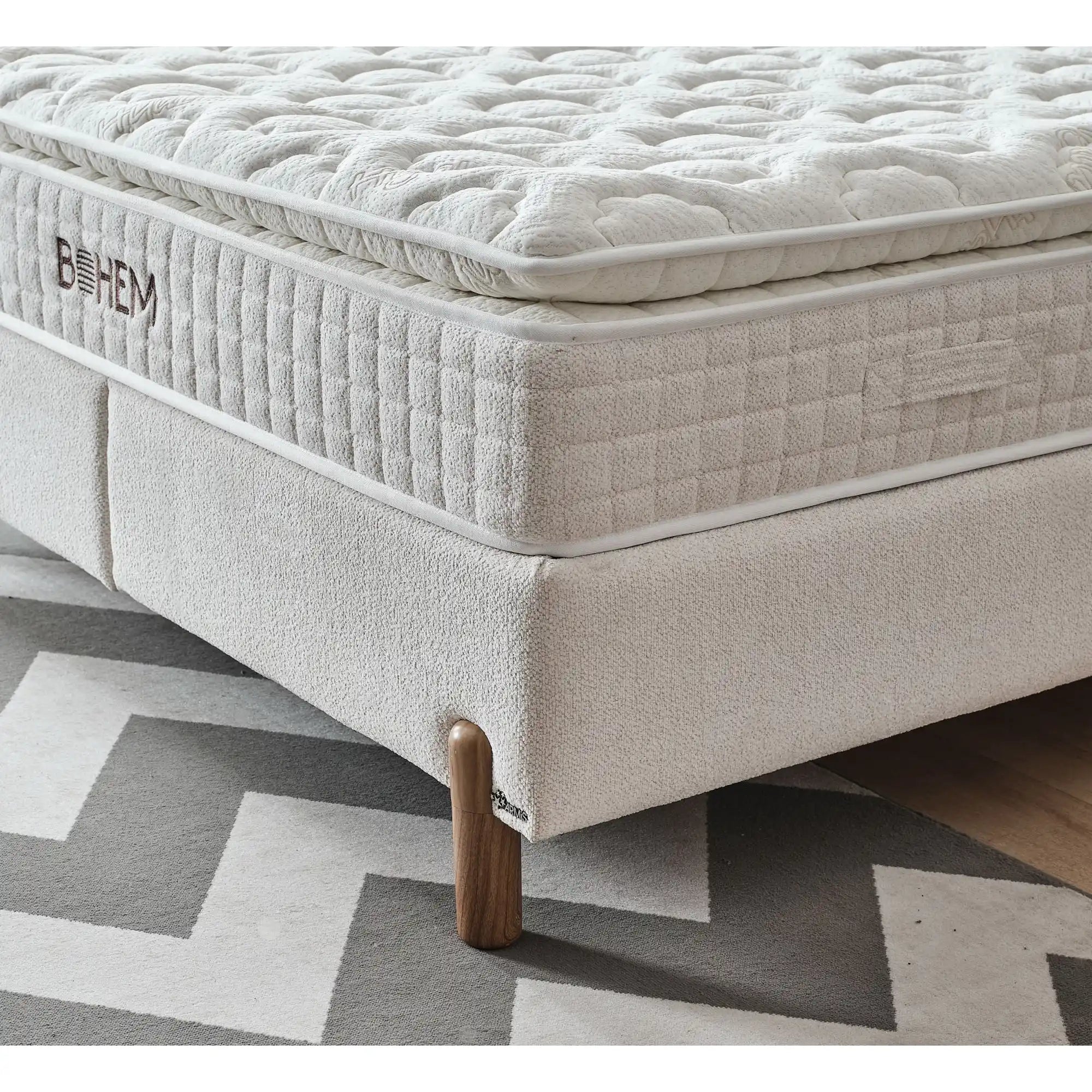 Saltea cu arcuri pocket BOHEM, crem, 140x200 cm
