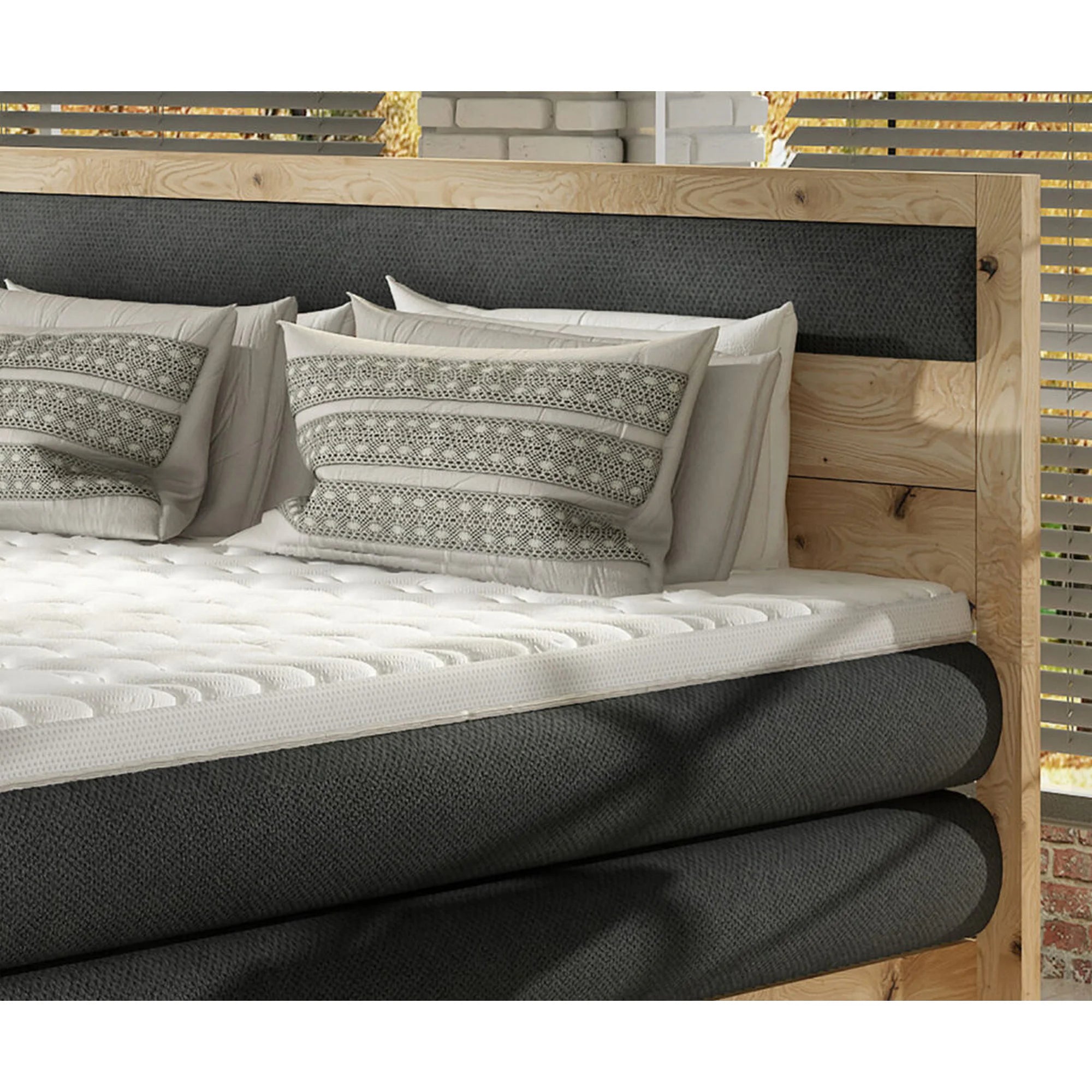 Pat boxspring DIORI 160x200, personalizabil materiale gama Premium, cu saltea, topper si lada pentru depozitare