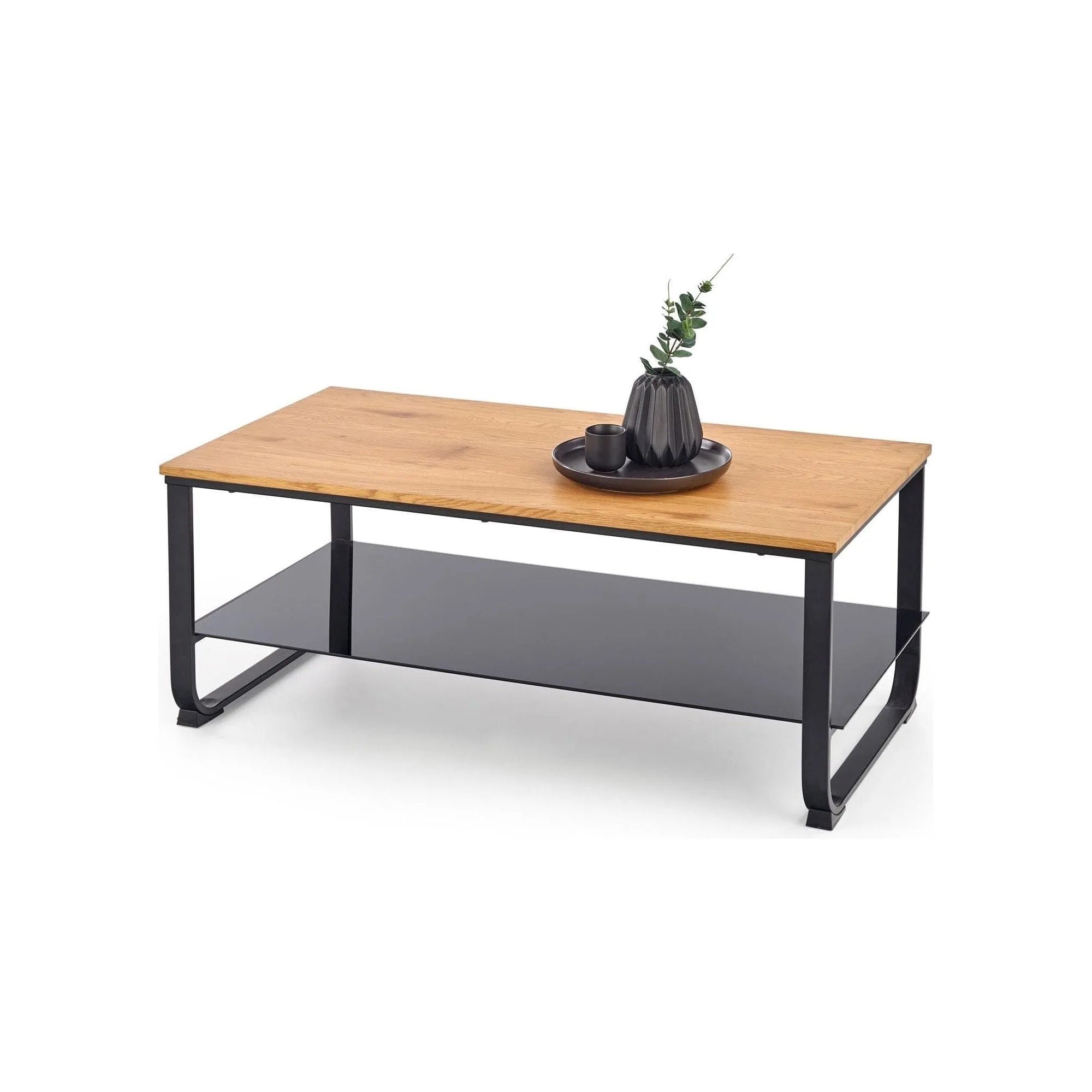 Masuta cafea ARTIGA, stejar auriu/negru, 105x55x45 cm