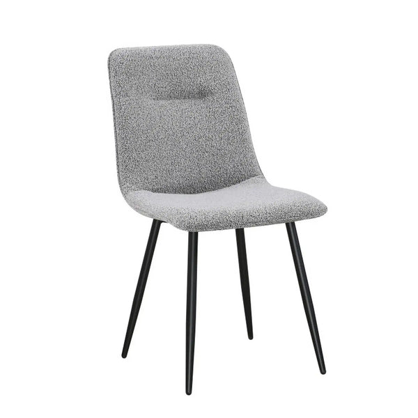 Scaun DOT, gri/negru, stofa buclata/metal, 45x57x89 cm