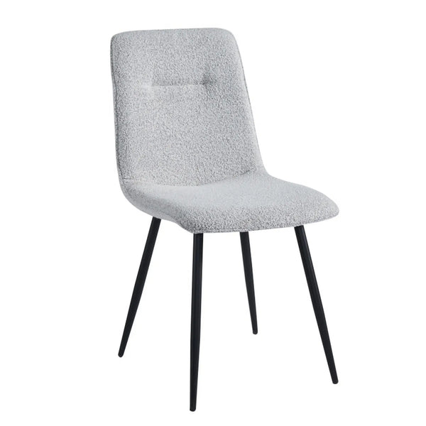 Scaun DOT, gri deschis/negru, stofa buclata/metal, 45x57x89 cm