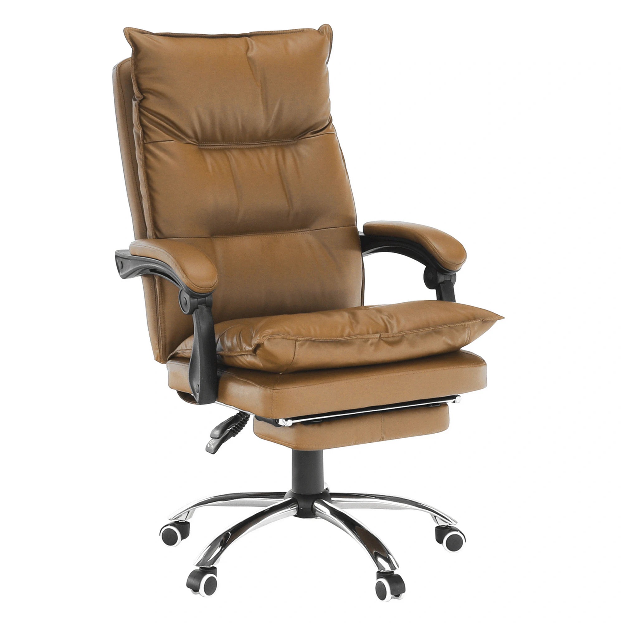Scaun birou DRAKE, maro/crom, piele ecologica/metal, 72x85x111/118 cm