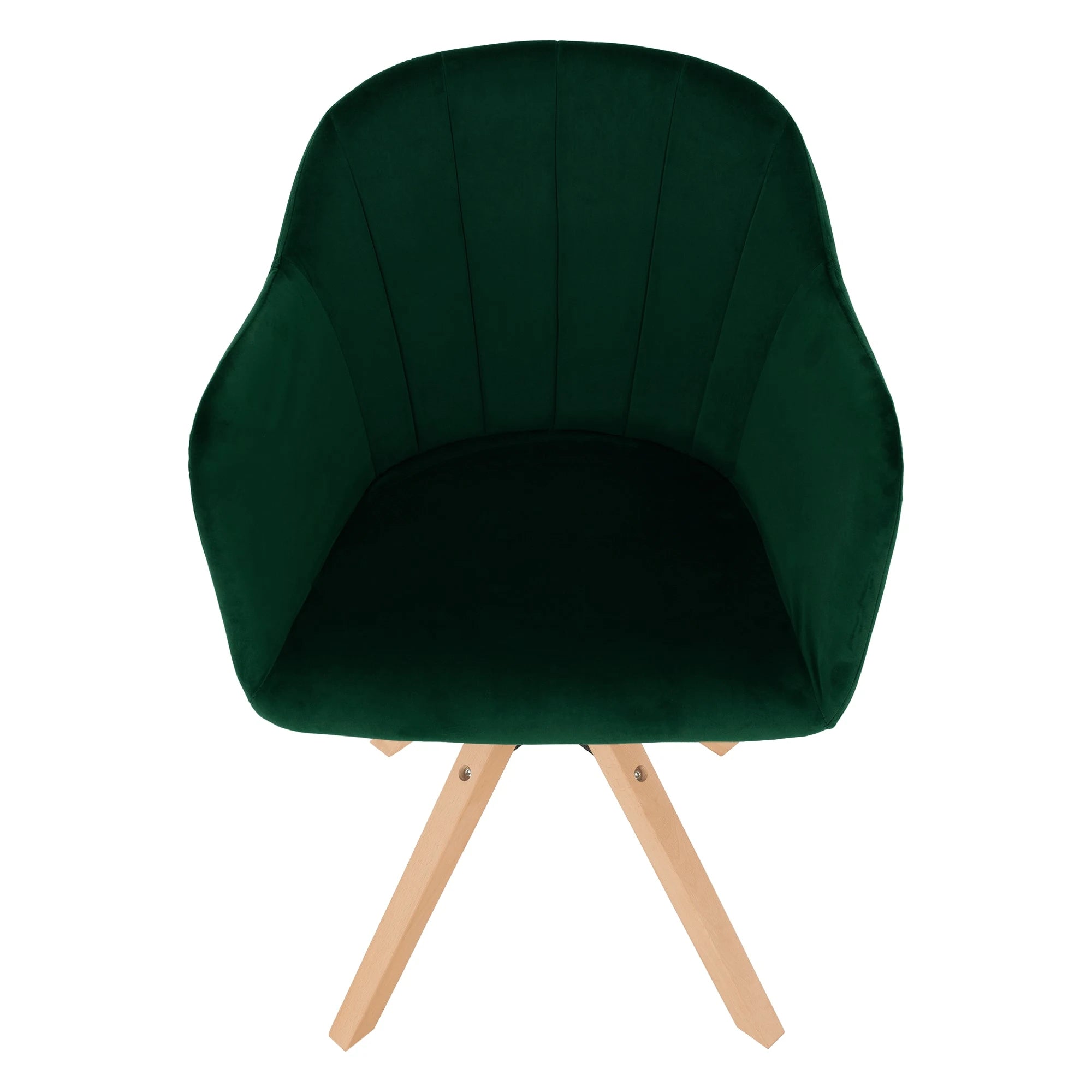 Scaun rotativ DALIO, verde smarald, stofa catifelata/lemn, 58x62x83 cm