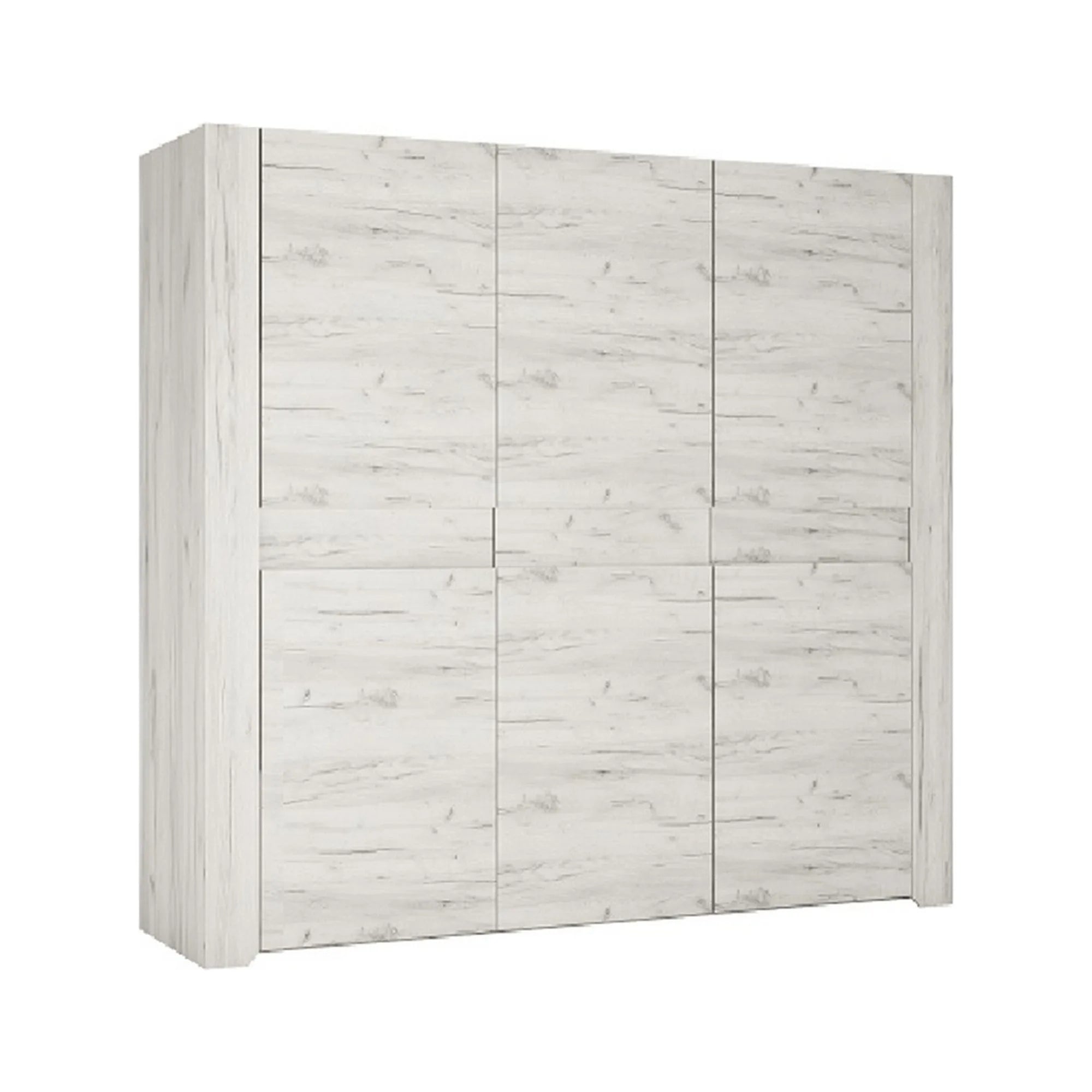 Dressing ANGEL TIP 22 3D, alb craft, PAL melaminat, cu 3 usi, 220x60x208 cm