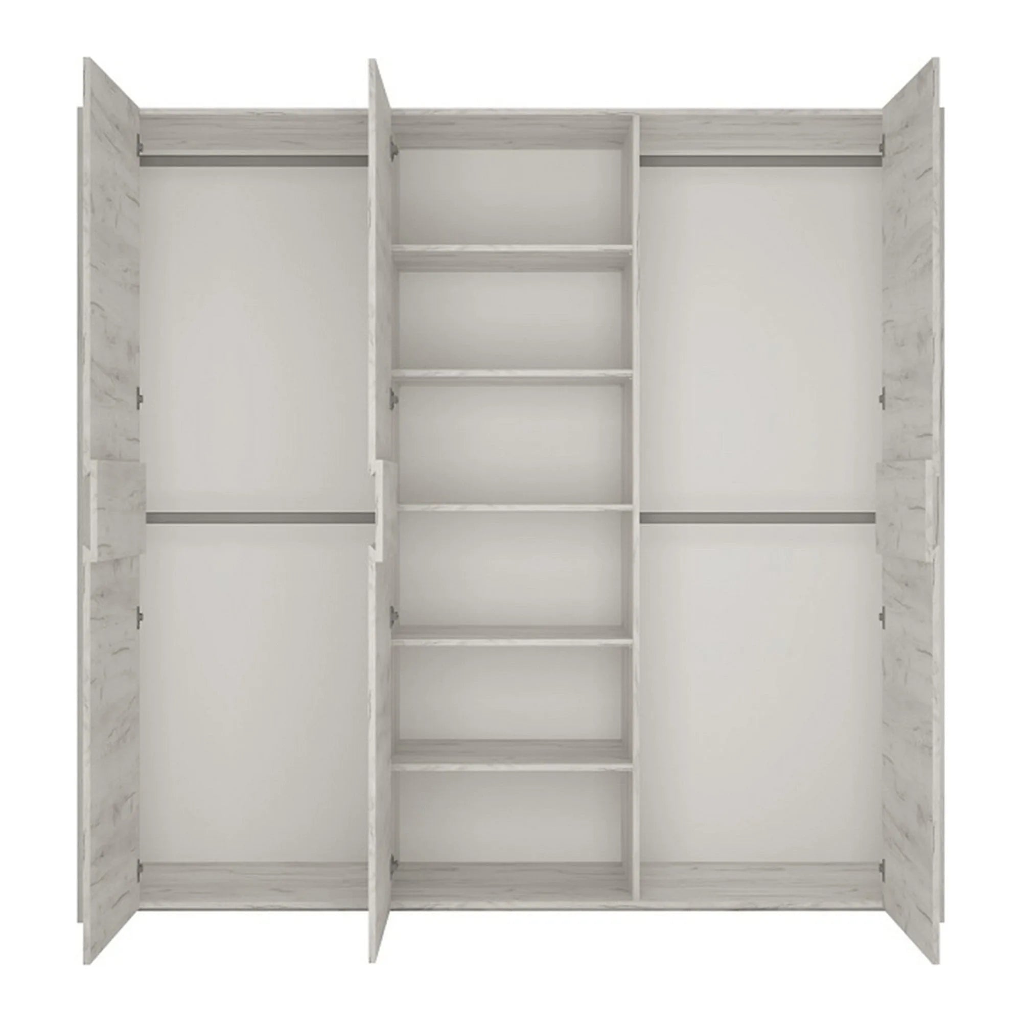 Dressing ANGEL TIP 22 3D, alb craft, PAL melaminat, cu 3 usi, 220x60x208 cm