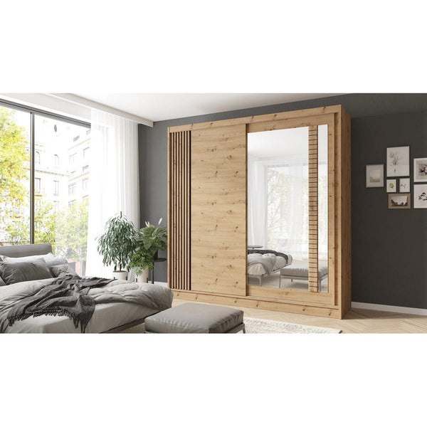 Dressing ARTIZ, stejar artisan, PAL, cu 2 usi, 200x59x215 cm