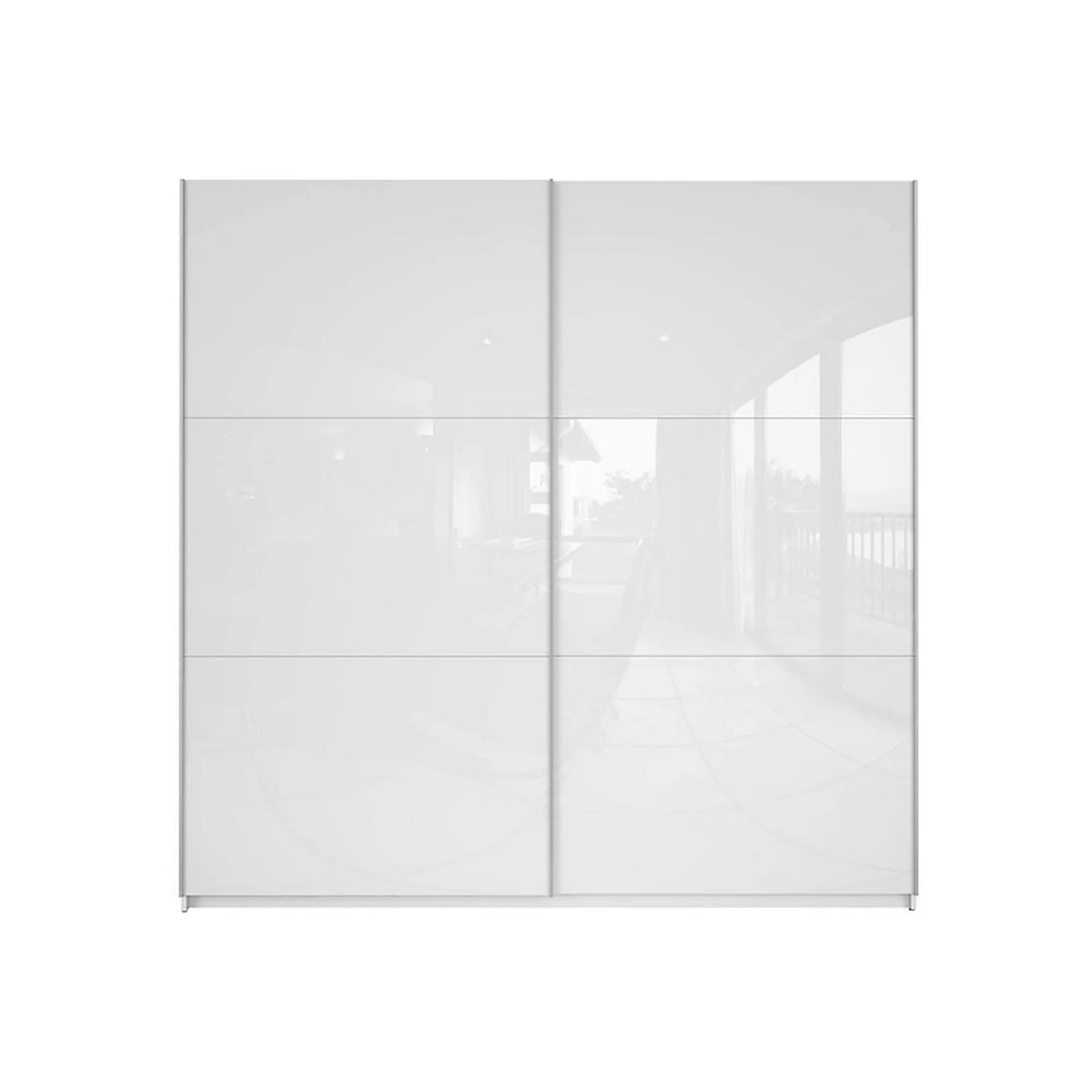 Dressing COLIN, alb lucios/alb, PAL, cu 2 usi, 220x60x219 cm