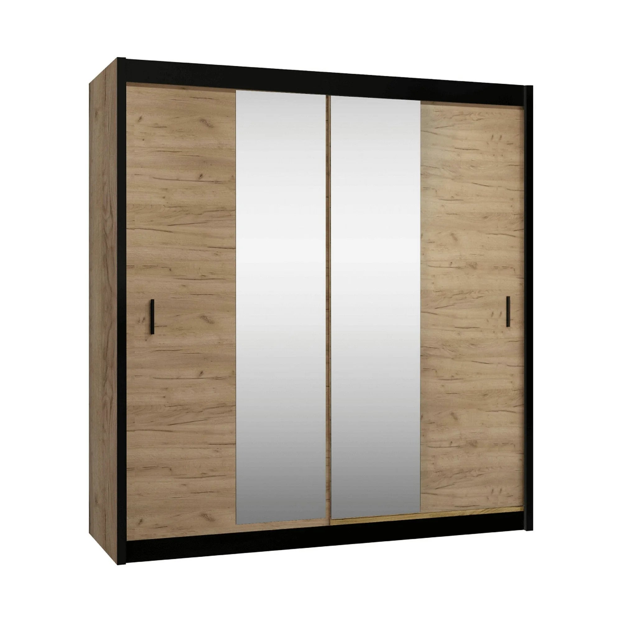 Dressing CRAFT, stejar craft/negru, PAL melaminat, 203x61x215 cm