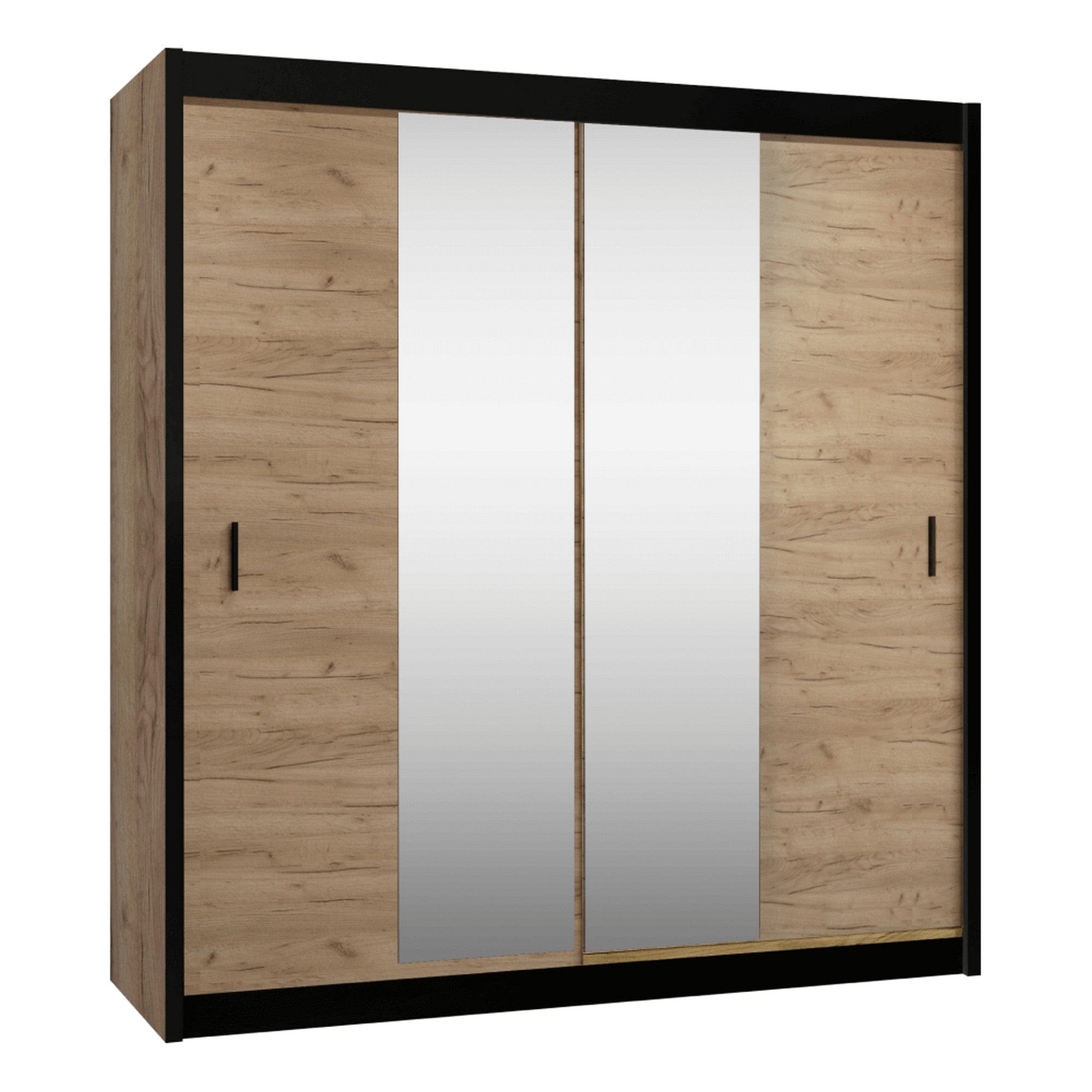 Dressing CRAFT, stejar craft/negru, PAL melaminat, 203x61x215 cm