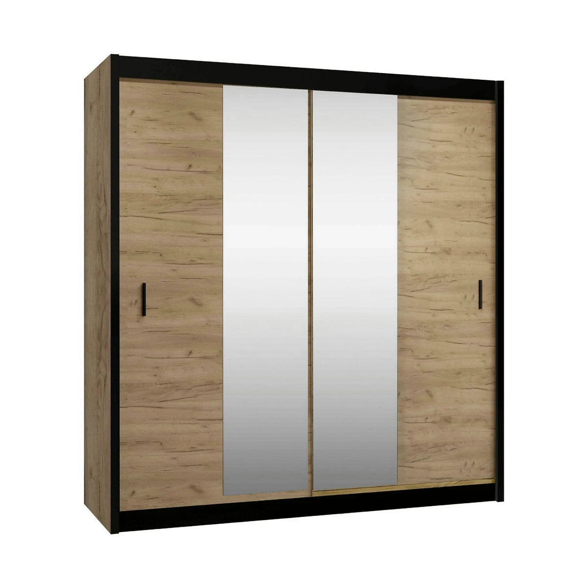 Dressing CRAFT, stejar craft/negru, PAL melaminat, 203x61x215 cm