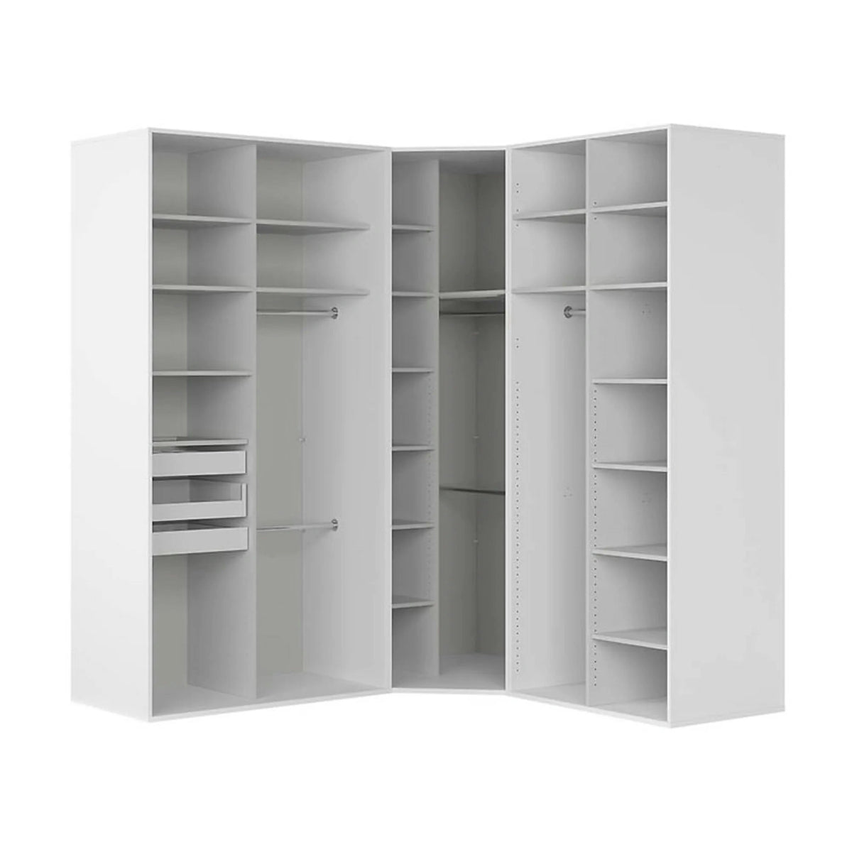 Dressing de colt FLEX, alb, PAL, 223x203x240 cm