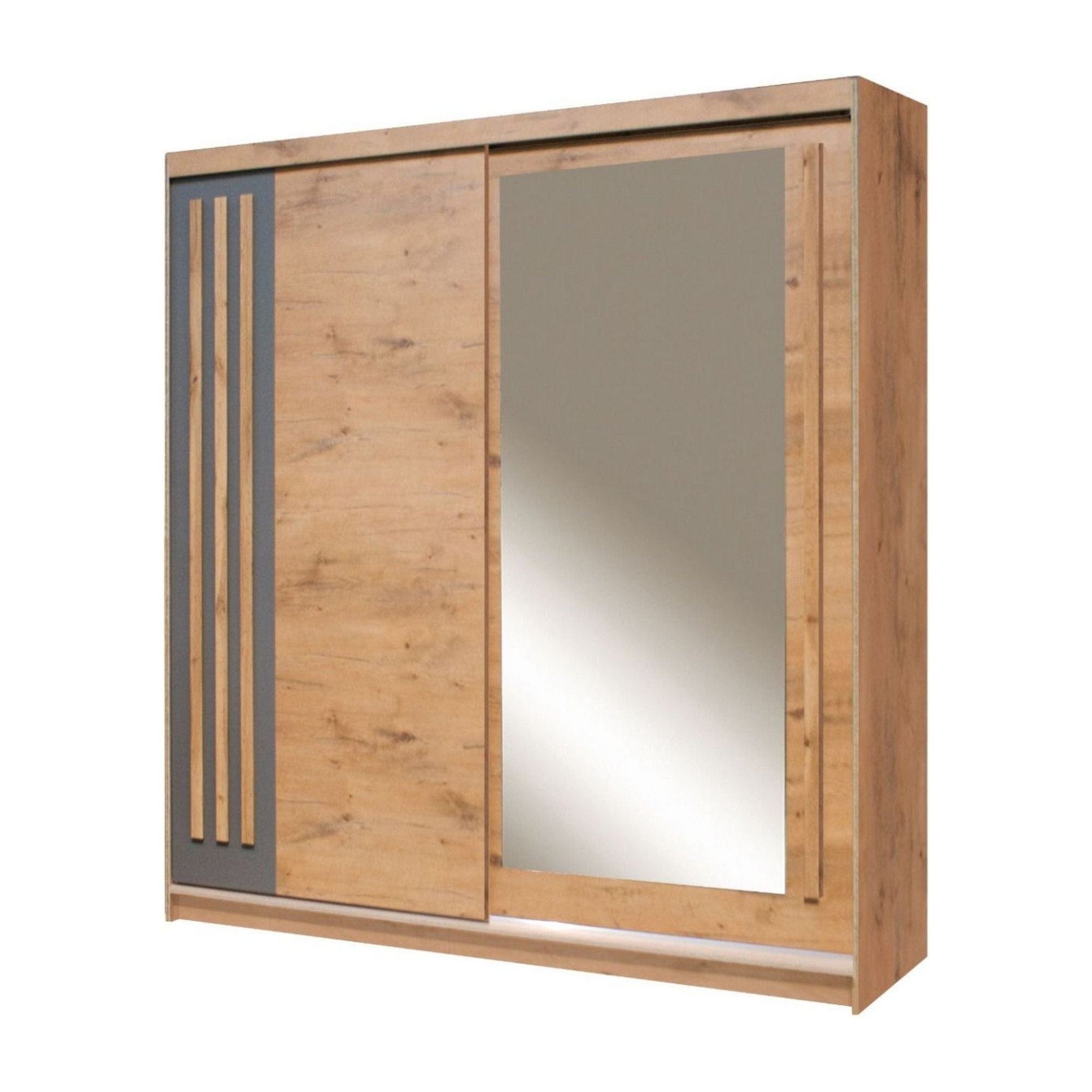 Dressing EFFECT, stejar lancelot, PAL melaminat, cu 2 usi, 200x59x216 cm