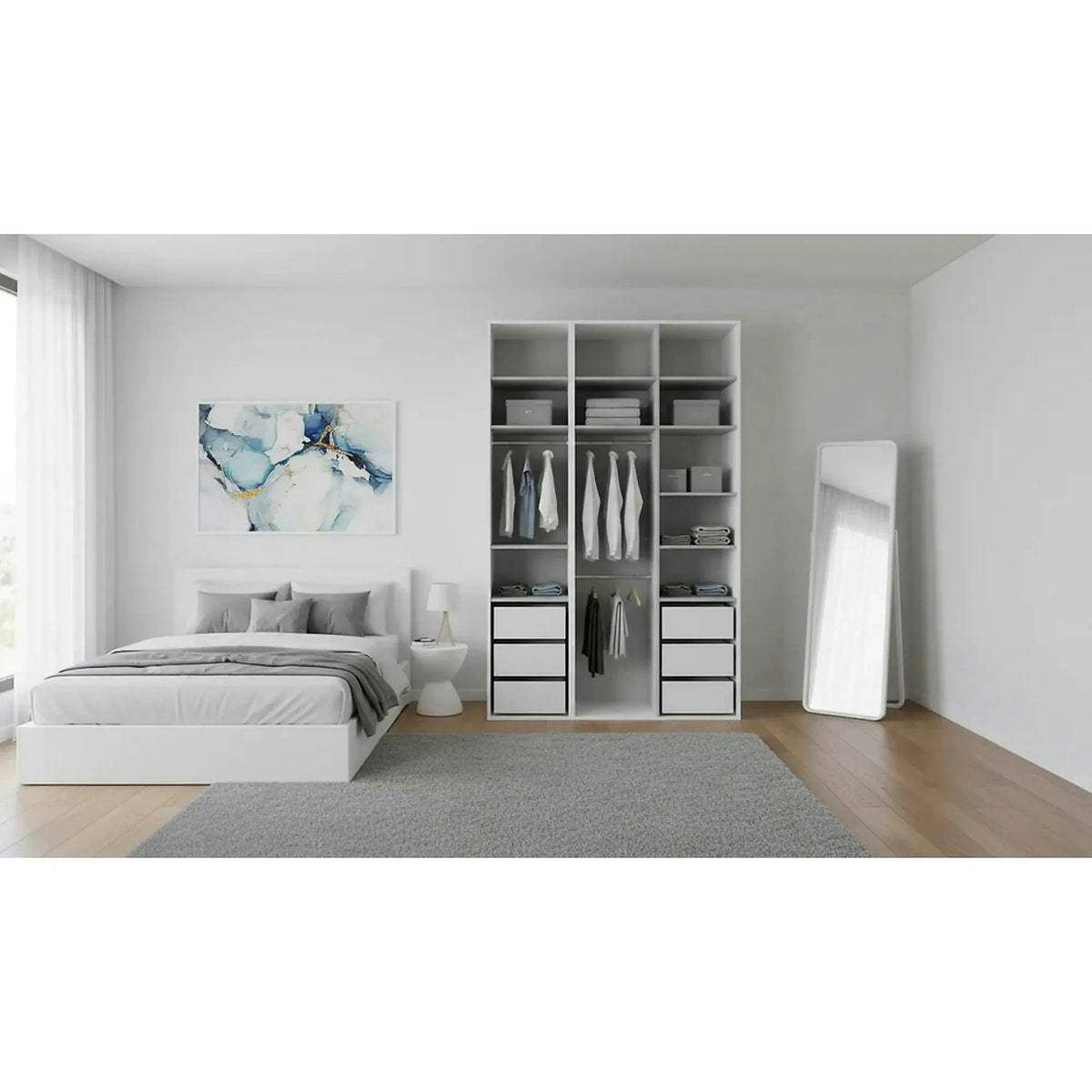 Dressing FLEX, alb, PAL, 150x66x240 cm