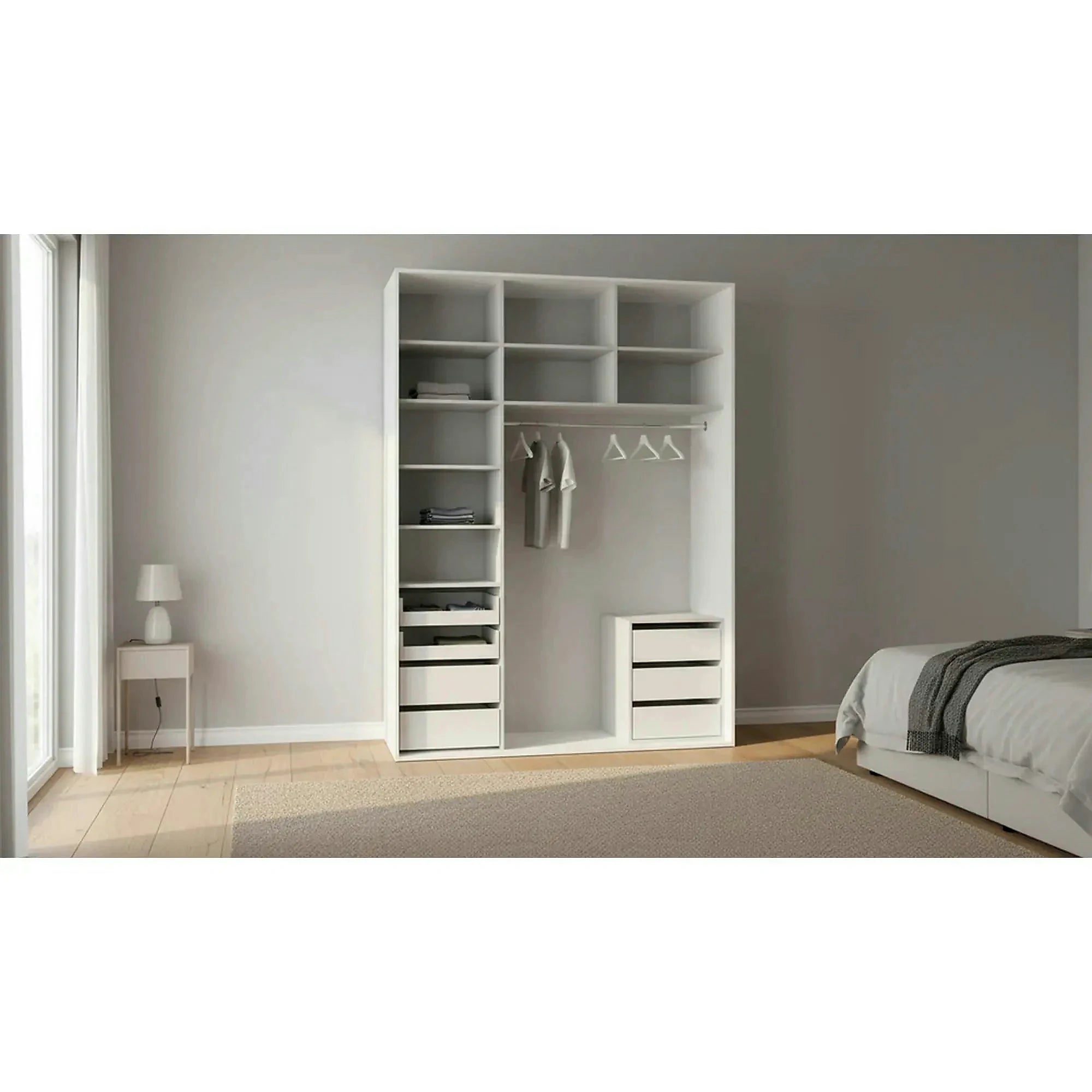 Dressing FLEX, alb, PAL, 180x66x240 cm