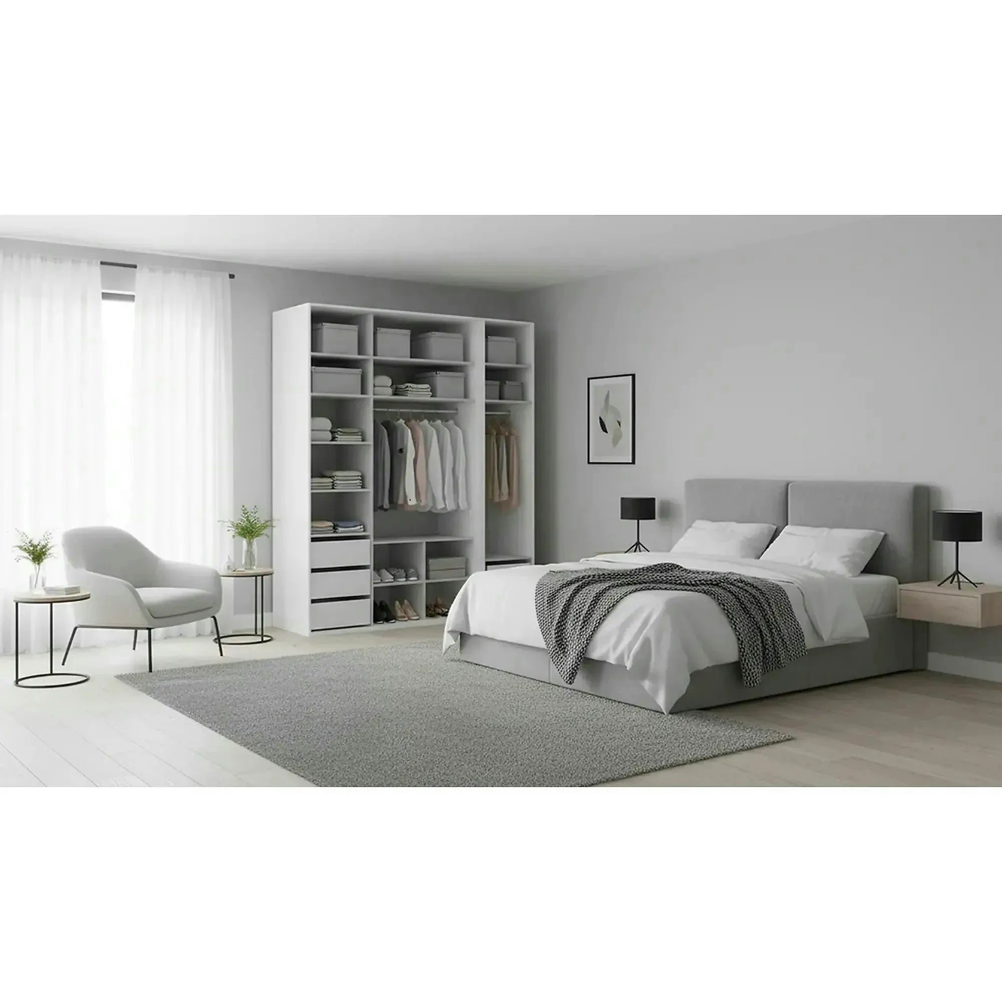 Dressing FLEX, alb, PAL, 200x66x240 cm