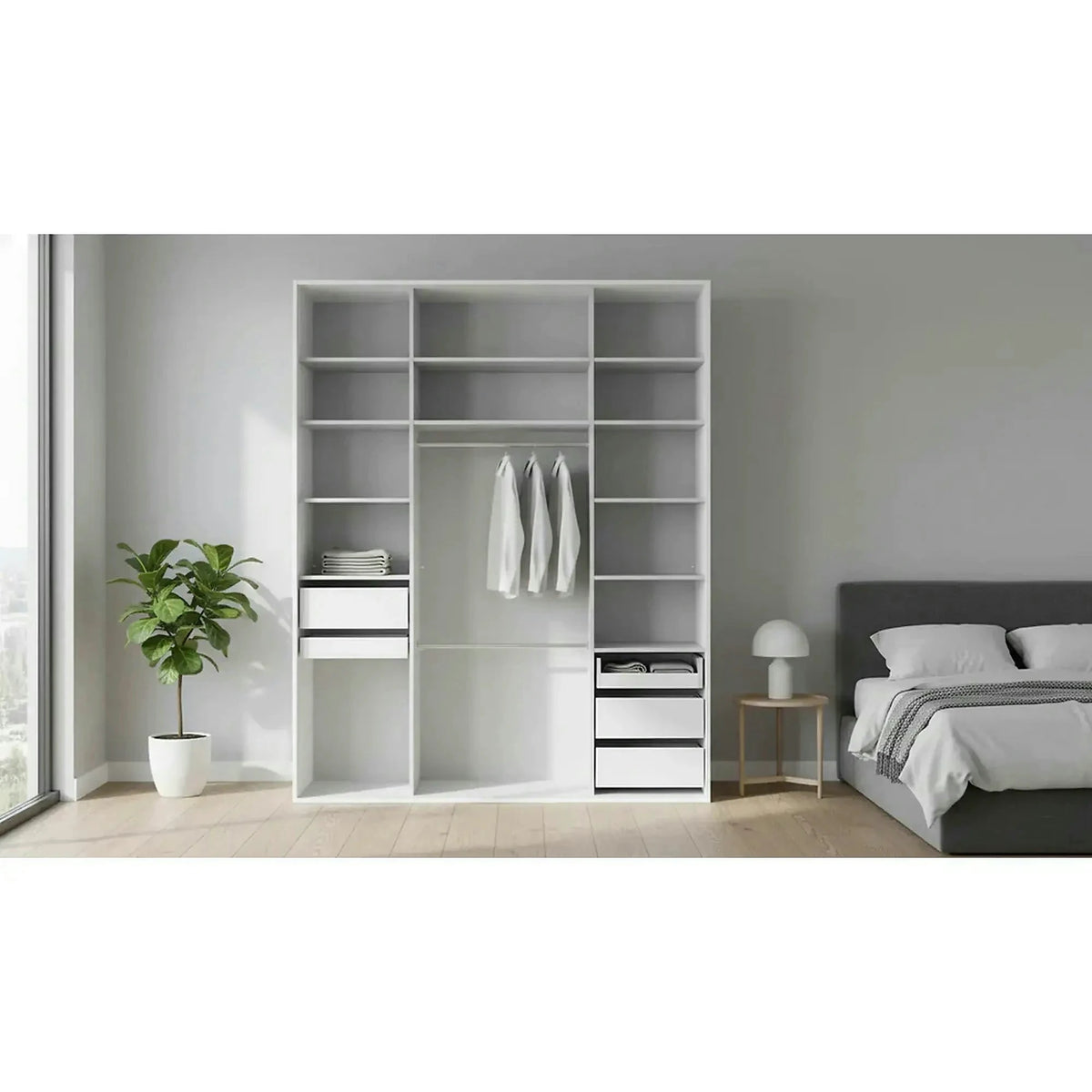 Dressing FLEX, alb, PAL, 201x66x240 cm