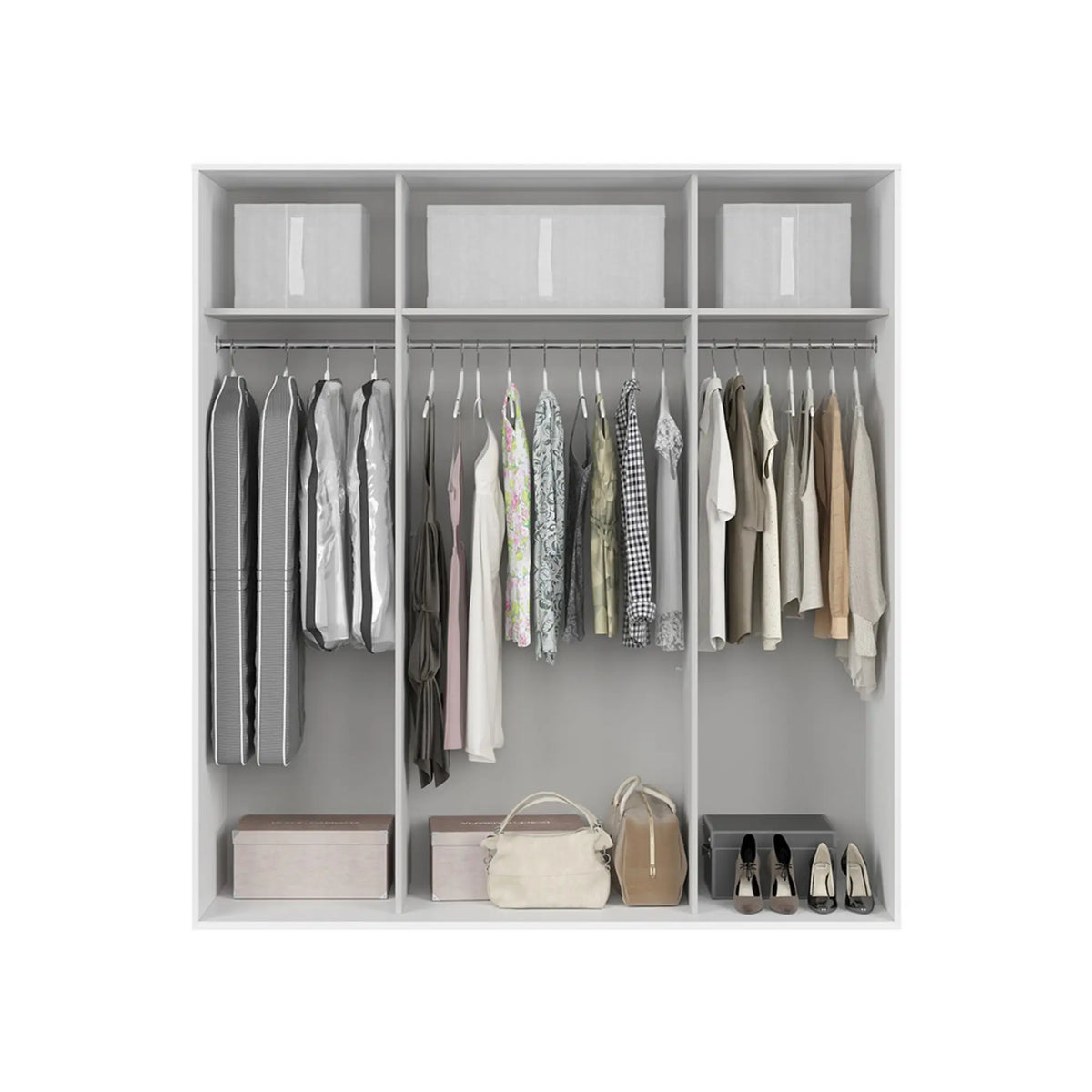 Dressing FLEX, alb, PAL, cu 2 usi, 200x66x218 cm